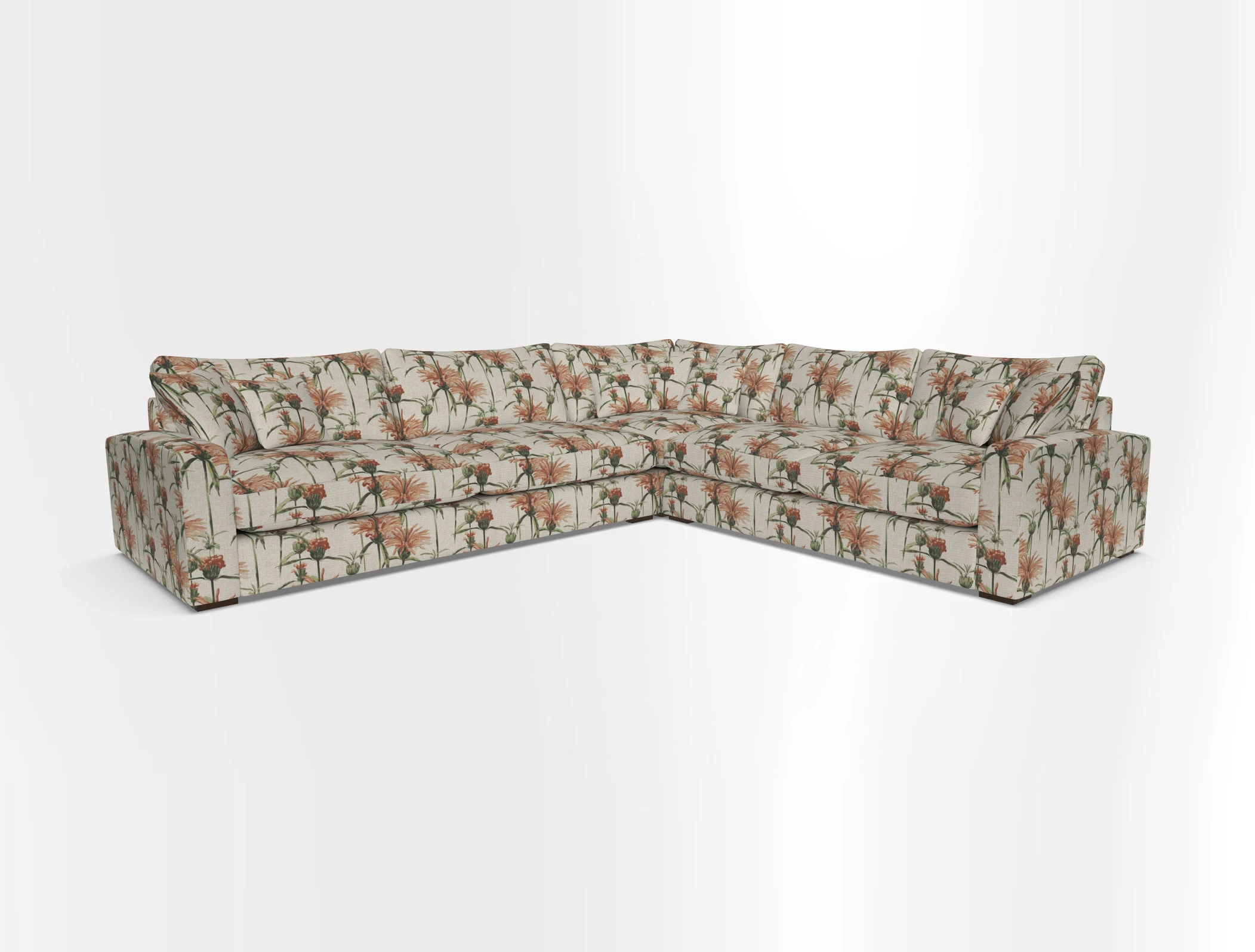 Stockbridge Corner Sofa LHF in V&A Threads of India Opulent Velvets Ikat Mirage Burnt Umber 