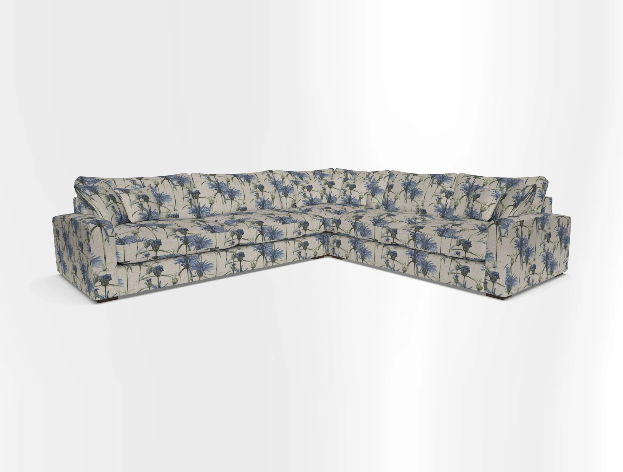 Stockbridge Corner Sofa LHF in V&A Threads of India Opulent Velvets Ikat Mirage Burnt Umber 