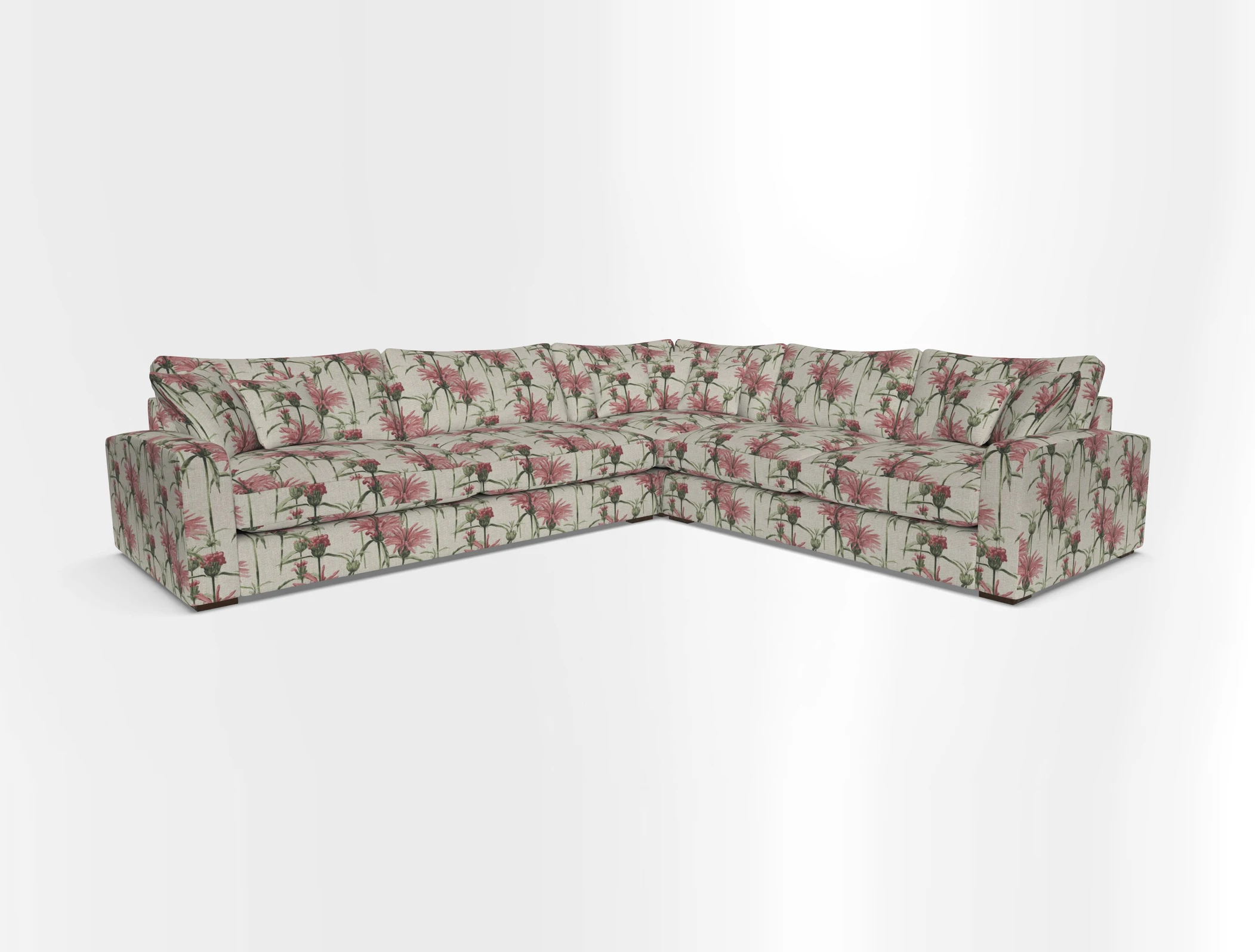 Stockbridge Corner Sofa LHF in V&A Threads of India Opulent Velvets Ikat Mirage Burnt Umber 