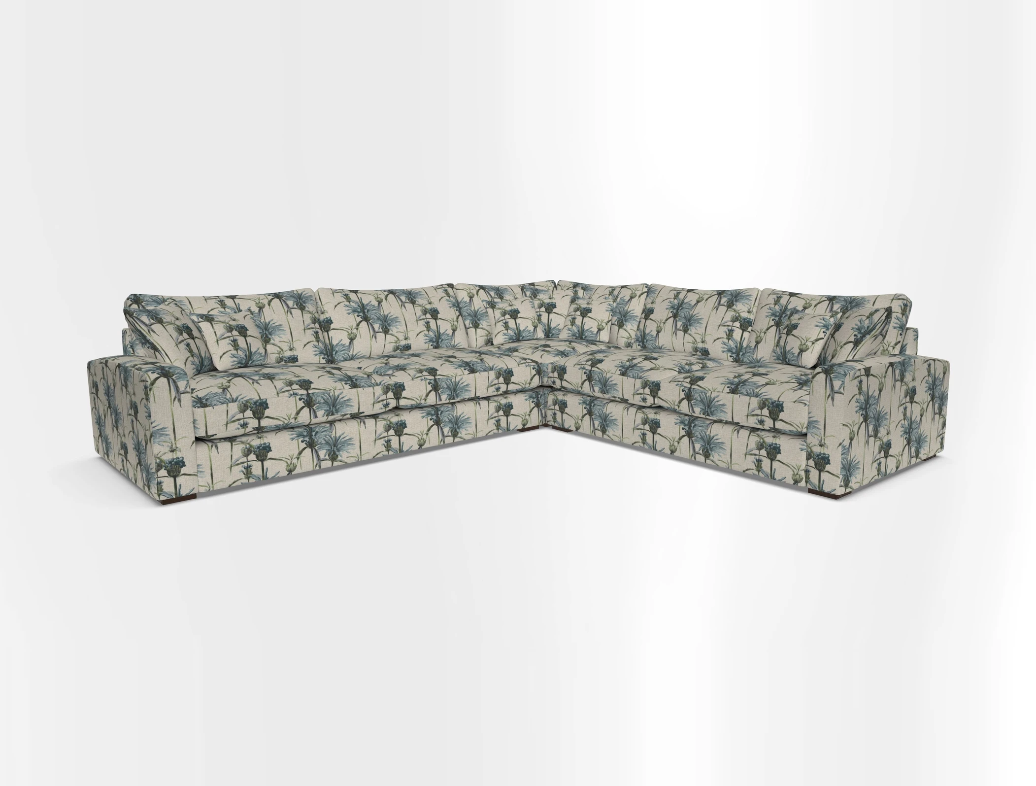 Stockbridge Corner Sofa LHF in V&A Threads of India Opulent Velvets Ikat Mirage Burnt Umber 