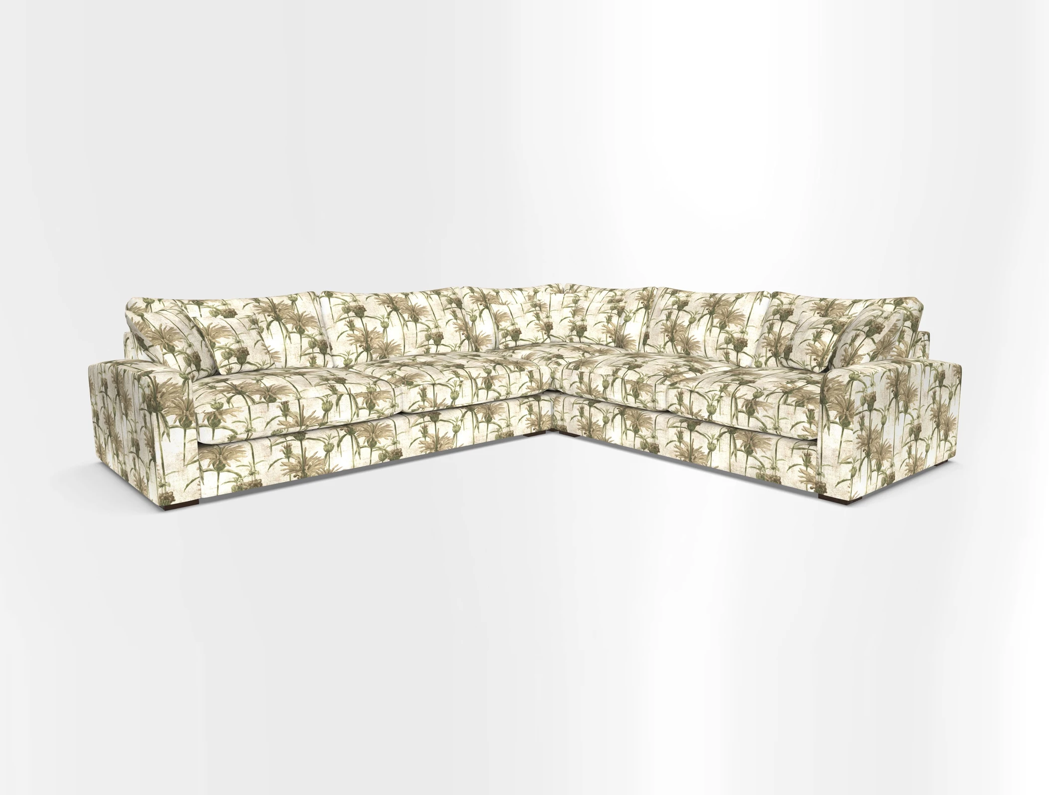 Stockbridge Corner Sofa LHF in V&A Threads of India Opulent Velvets Ikat Mirage Burnt Umber 