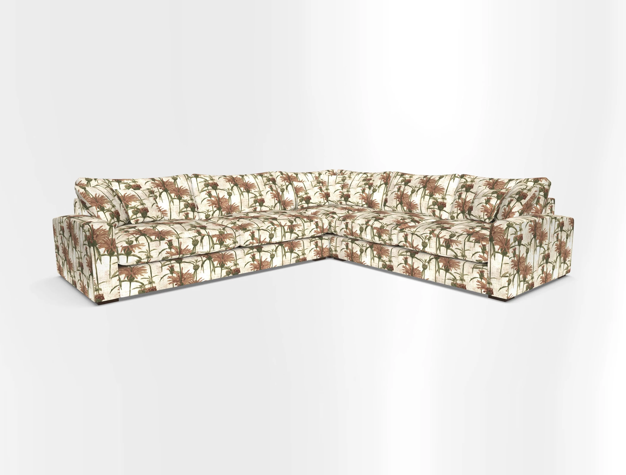 Stockbridge Corner Sofa LHF in V&A Threads of India Opulent Velvets Ikat Mirage Burnt Umber 