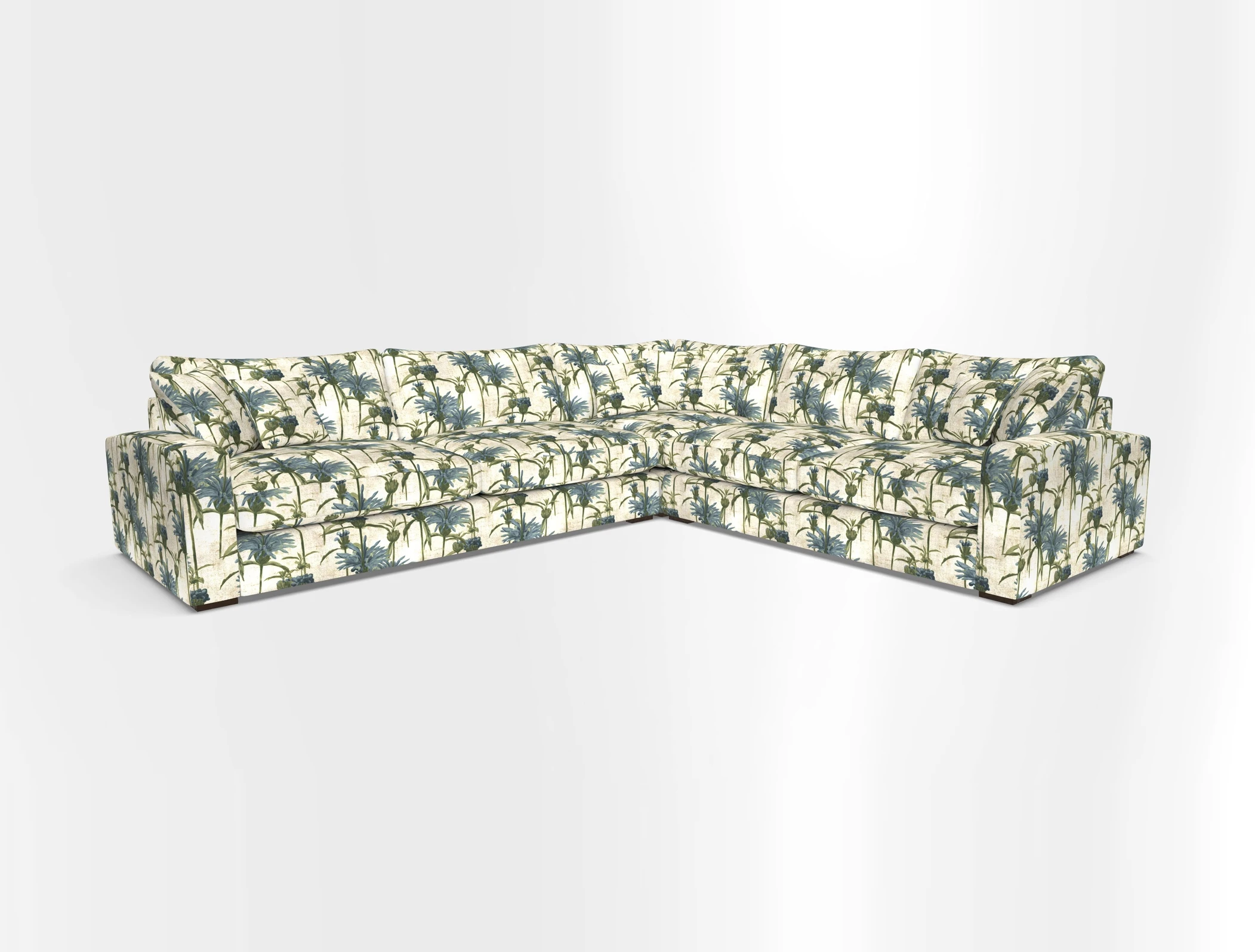Stockbridge Corner Sofa LHF in V&A Threads of India Opulent Velvets Ikat Mirage Burnt Umber 