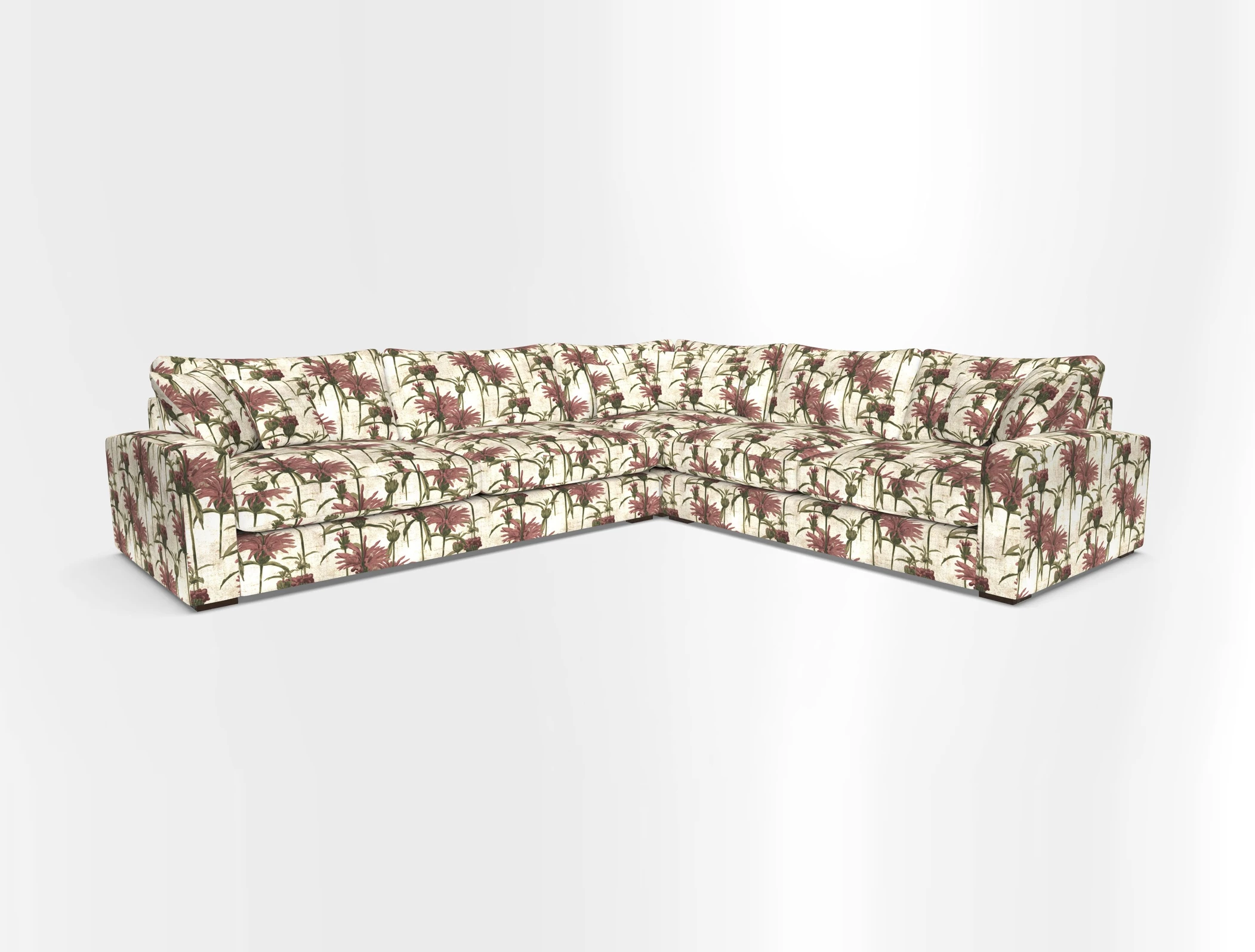 Stockbridge Corner Sofa LHF in V&A Threads of India Opulent Velvets Ikat Mirage Burnt Umber 