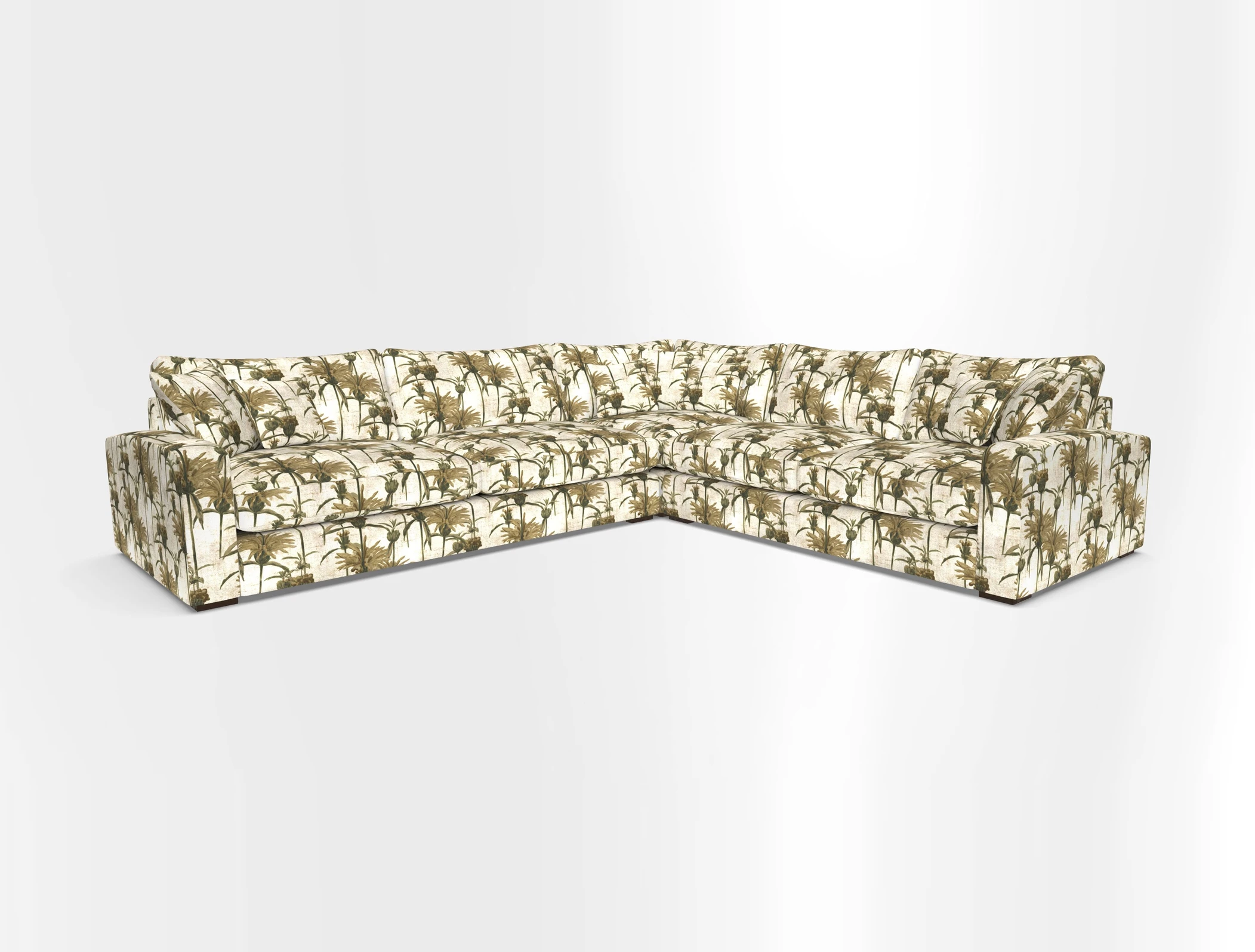 Stockbridge Corner Sofa LHF in V&A Threads of India Opulent Velvets Ikat Mirage Burnt Umber 
