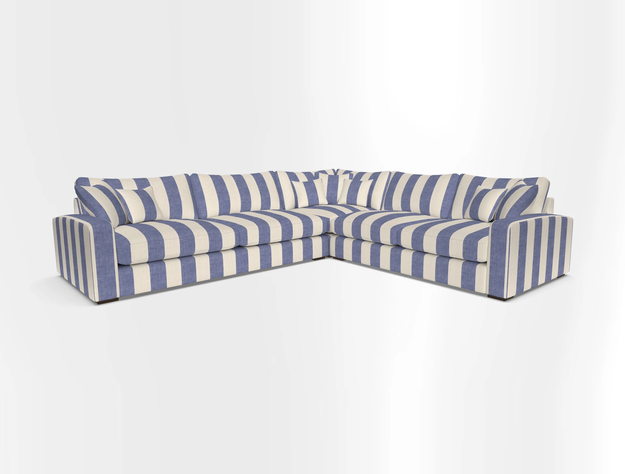 Stockbridge Corner Sofa LHF in V&A Threads of India Opulent Velvets Ikat Mirage Burnt Umber 