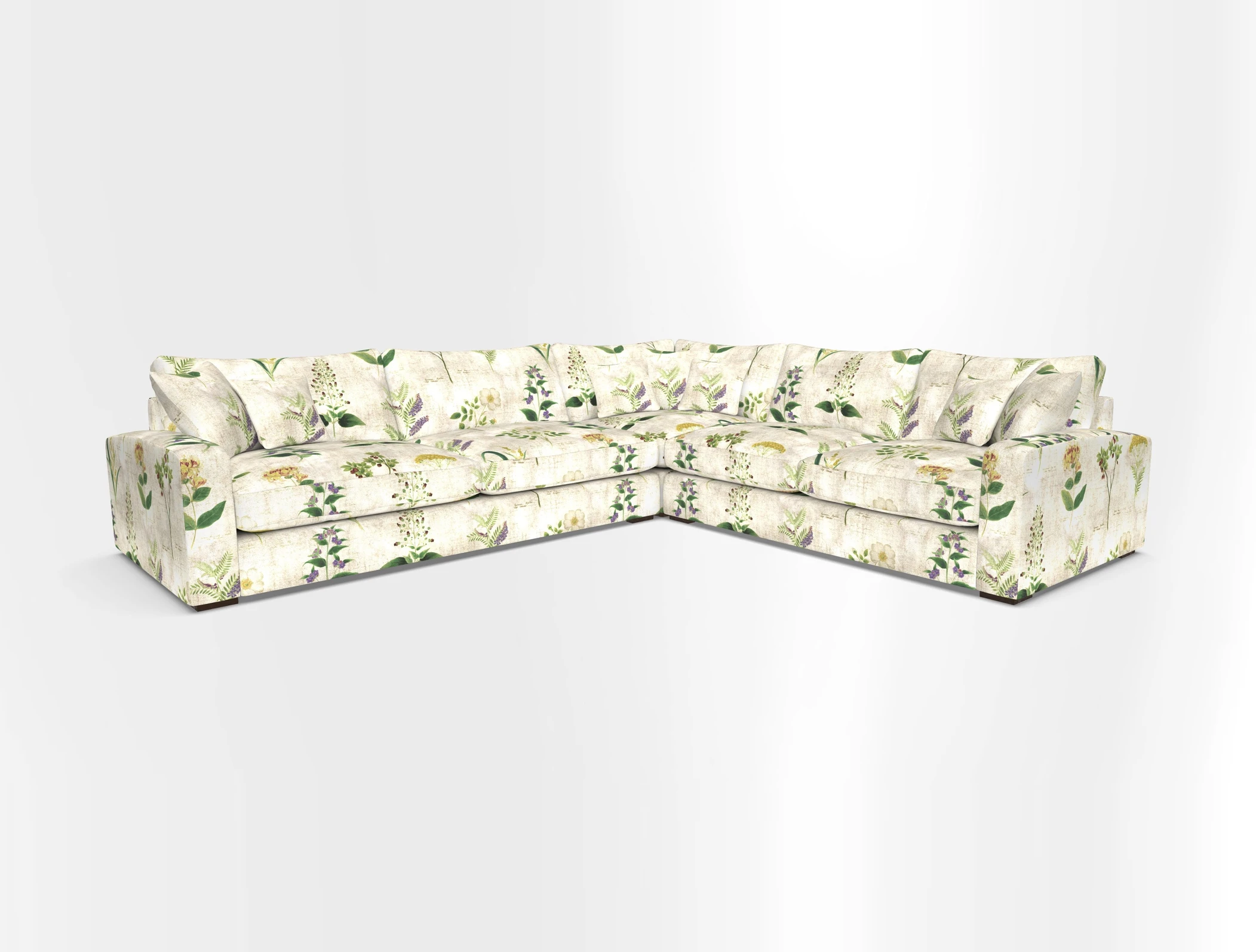 Stockbridge Corner Sofa LHF in V&A Threads of India Opulent Velvets Ikat Mirage Burnt Umber 