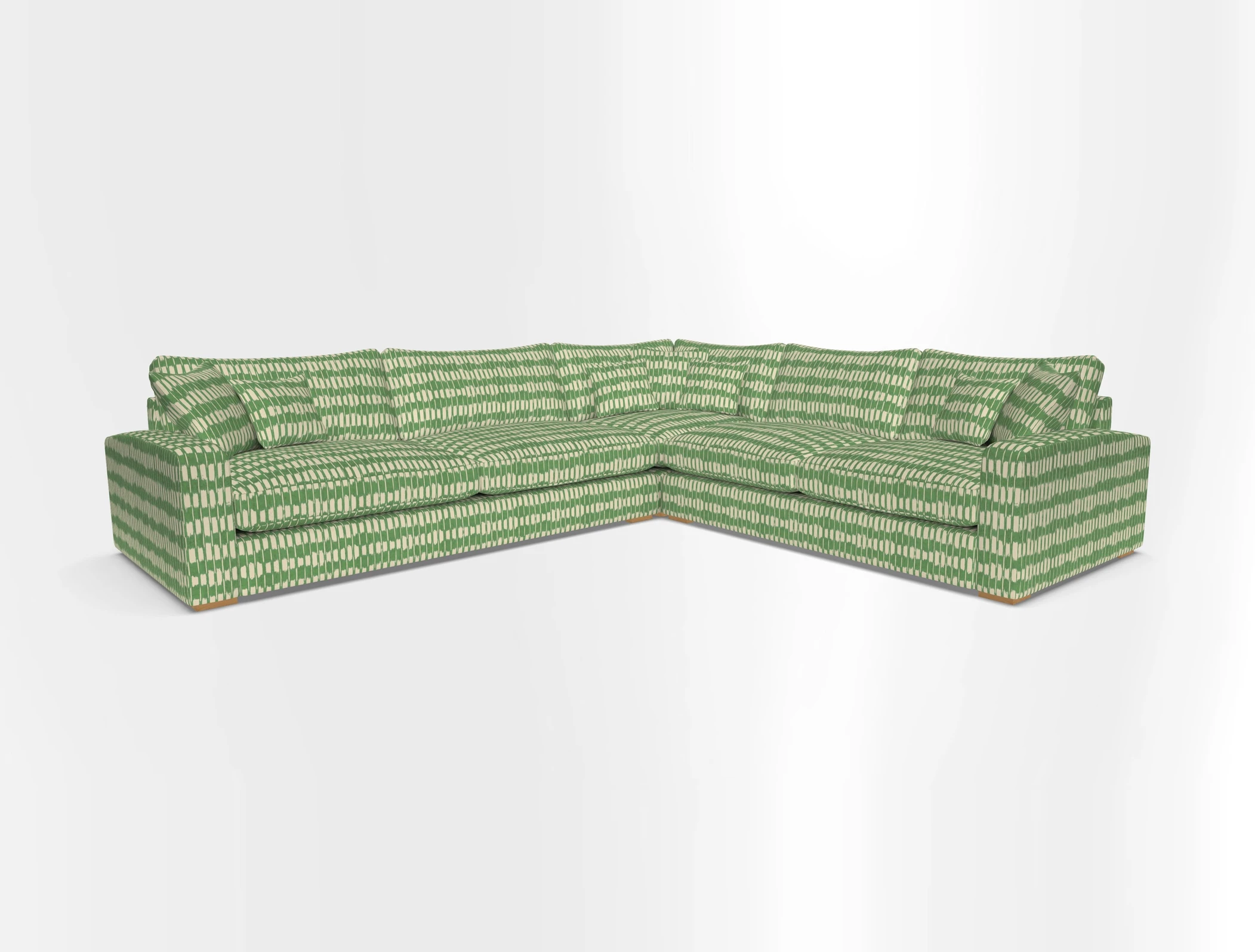 Stockbridge Corner Sofa LHF in V&A Threads of India Opulent Velvets Ikat Mirage Burnt Umber 