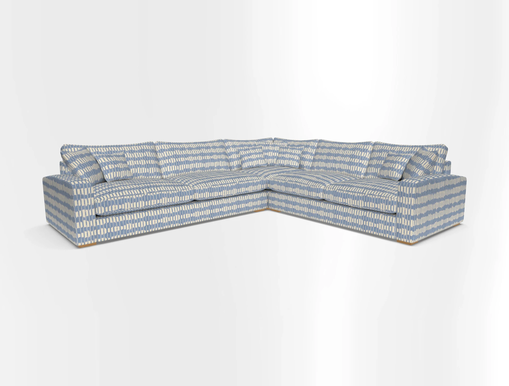 Stockbridge Corner Sofa LHF in V&A Threads of India Opulent Velvets Ikat Mirage Burnt Umber 