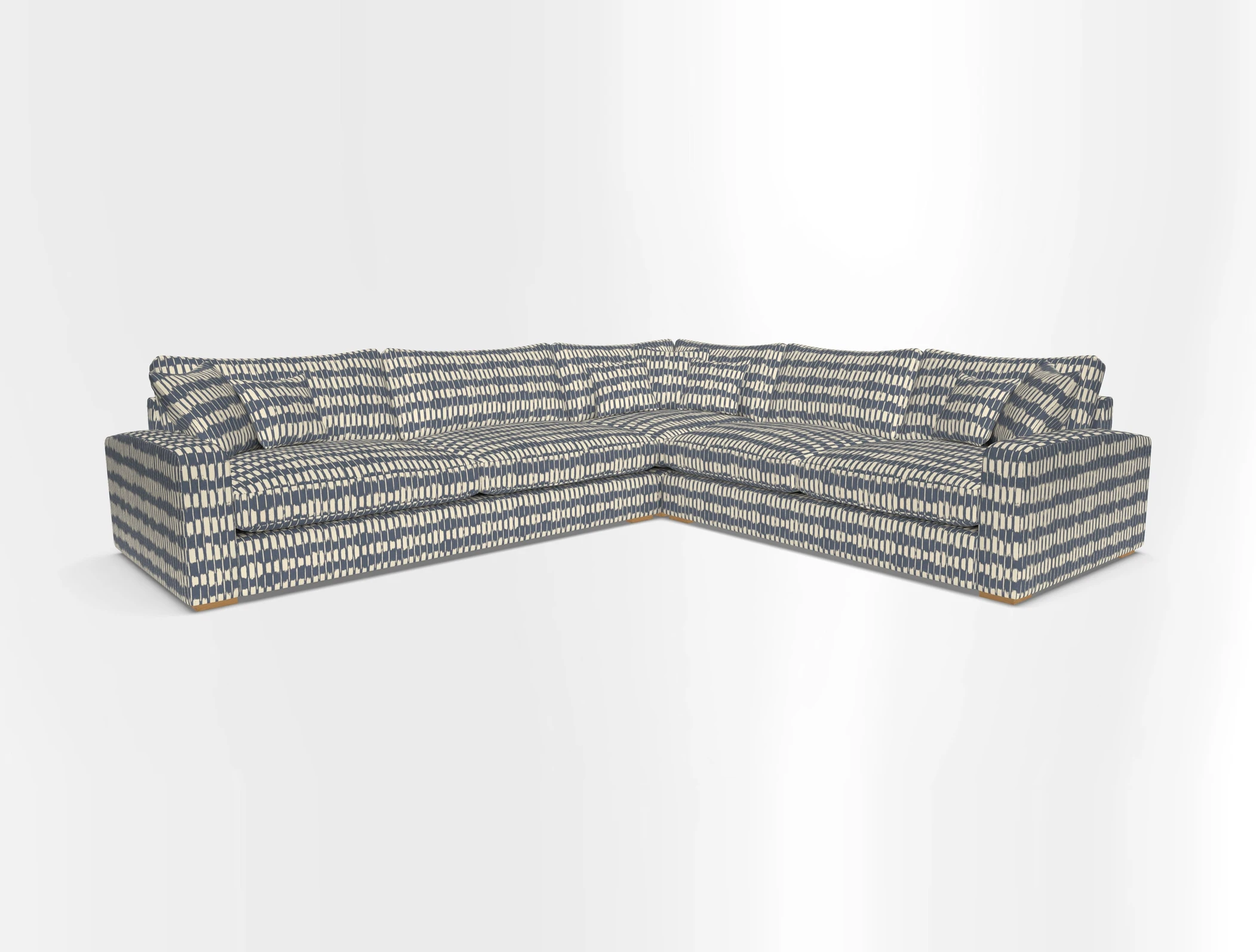 Stockbridge Corner Sofa LHF in V&A Threads of India Opulent Velvets Ikat Mirage Burnt Umber 