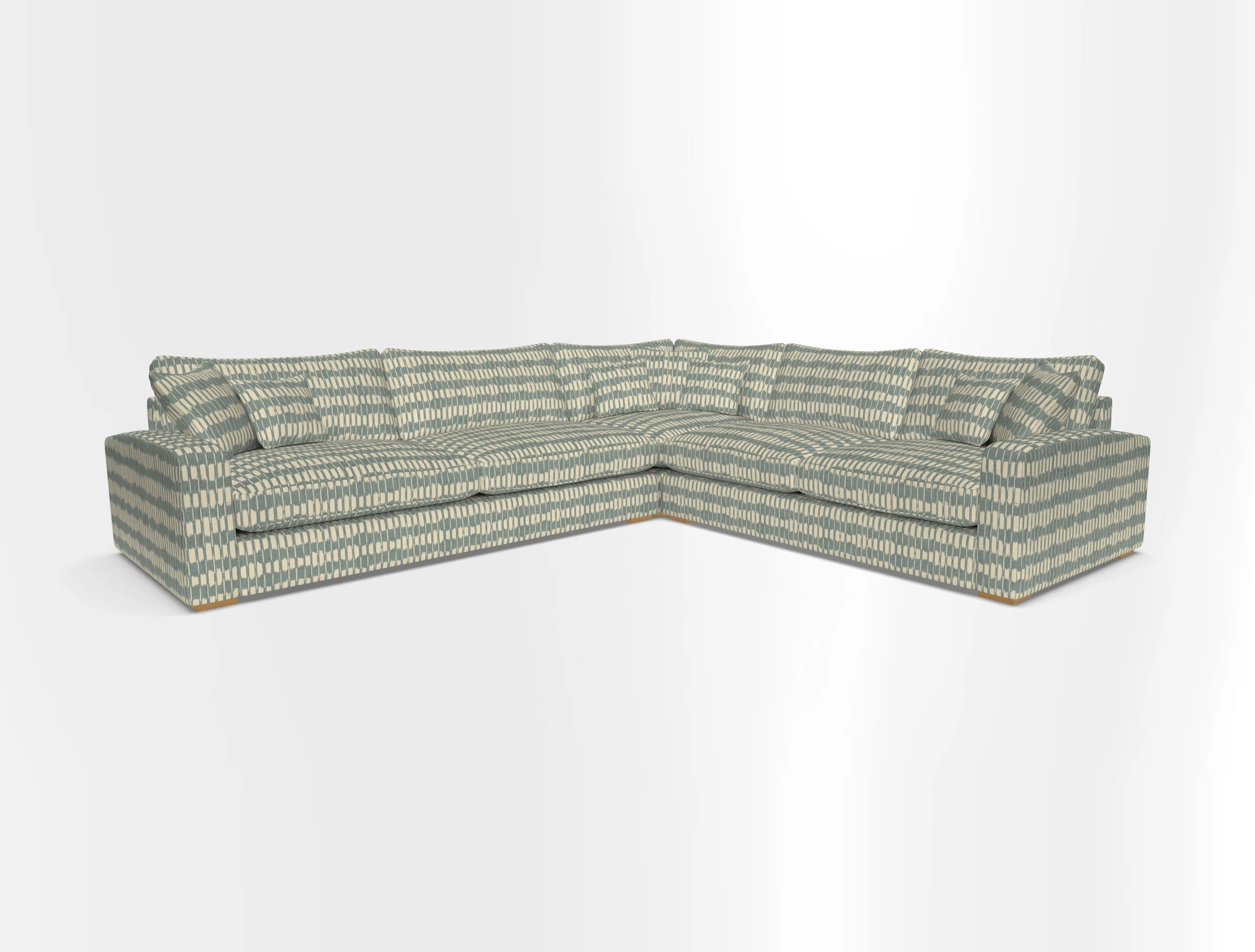 Stockbridge Corner Sofa LHF in V&A Threads of India Opulent Velvets Ikat Mirage Burnt Umber 