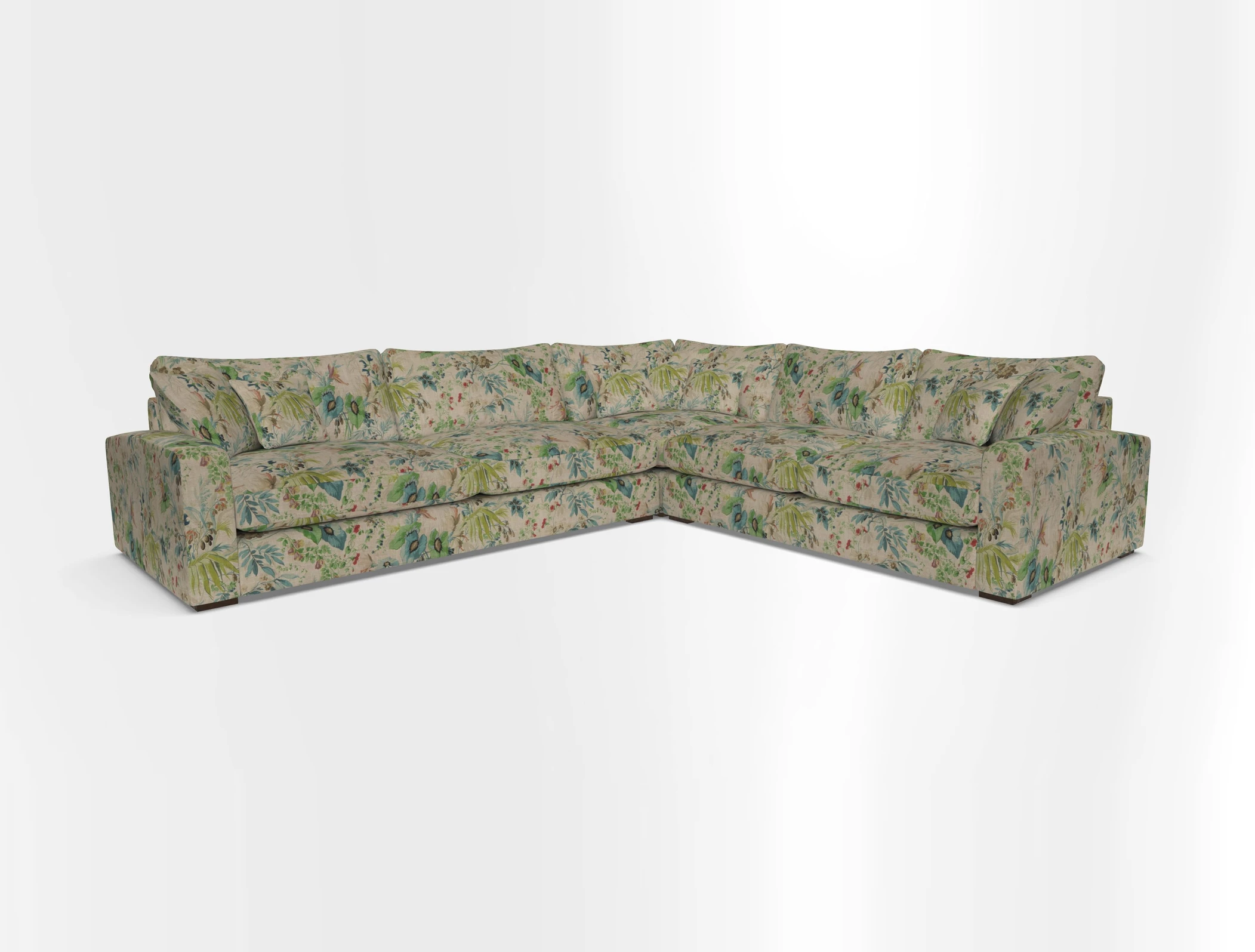 Stockbridge Corner Sofa LHF in V&A Threads of India Opulent Velvets Ikat Mirage Burnt Umber 