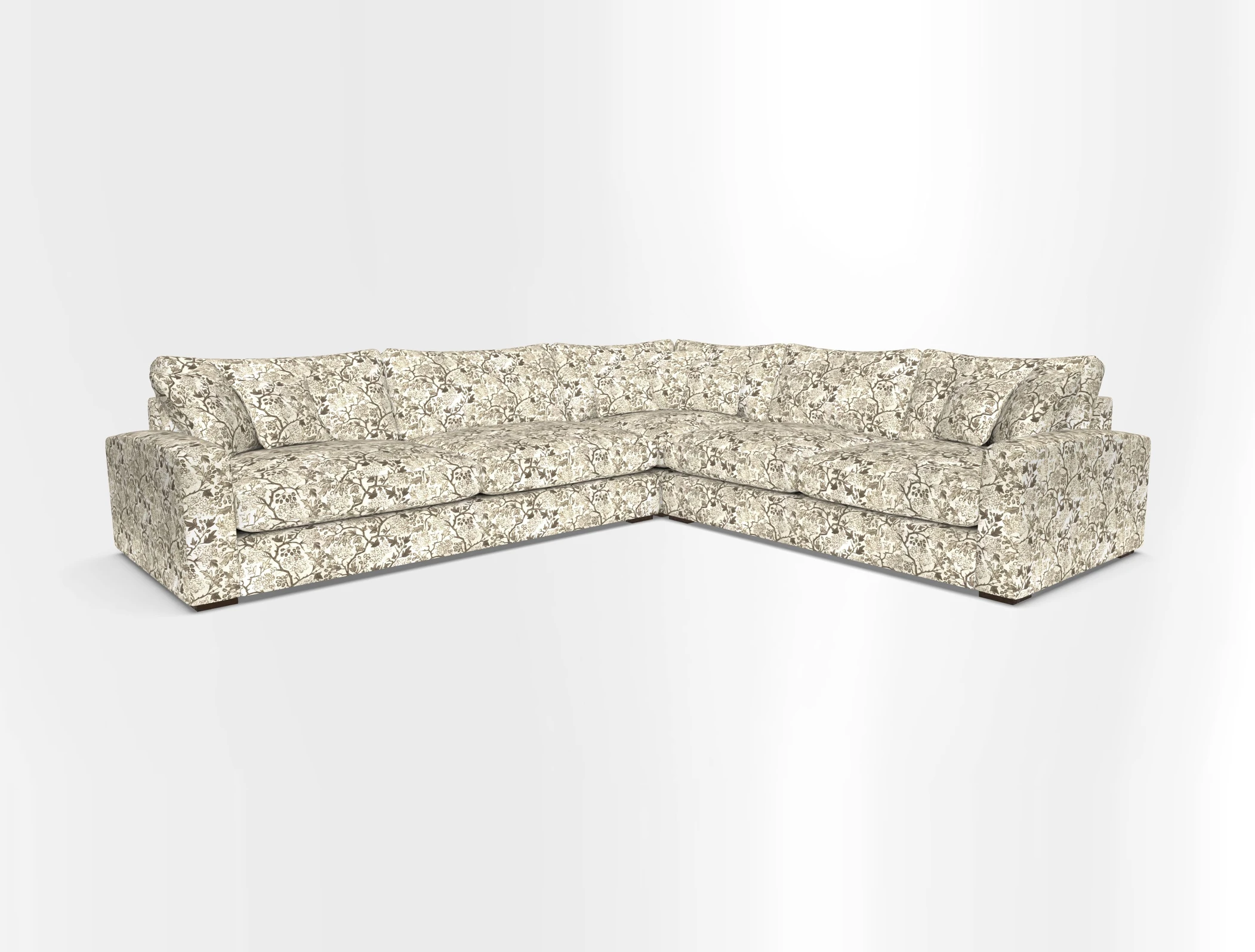 Stockbridge Corner Sofa LHF in V&A Threads of India Opulent Velvets Ikat Mirage Burnt Umber 