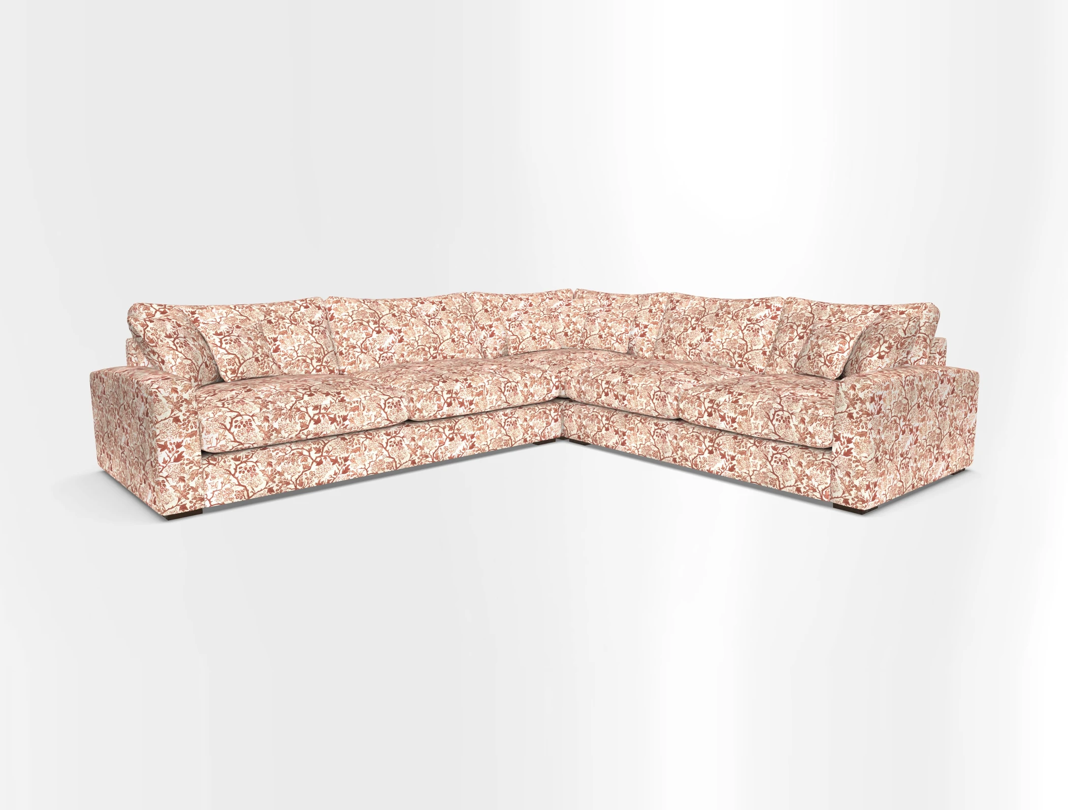 Stockbridge Corner Sofa LHF in V&A Threads of India Opulent Velvets Ikat Mirage Burnt Umber 