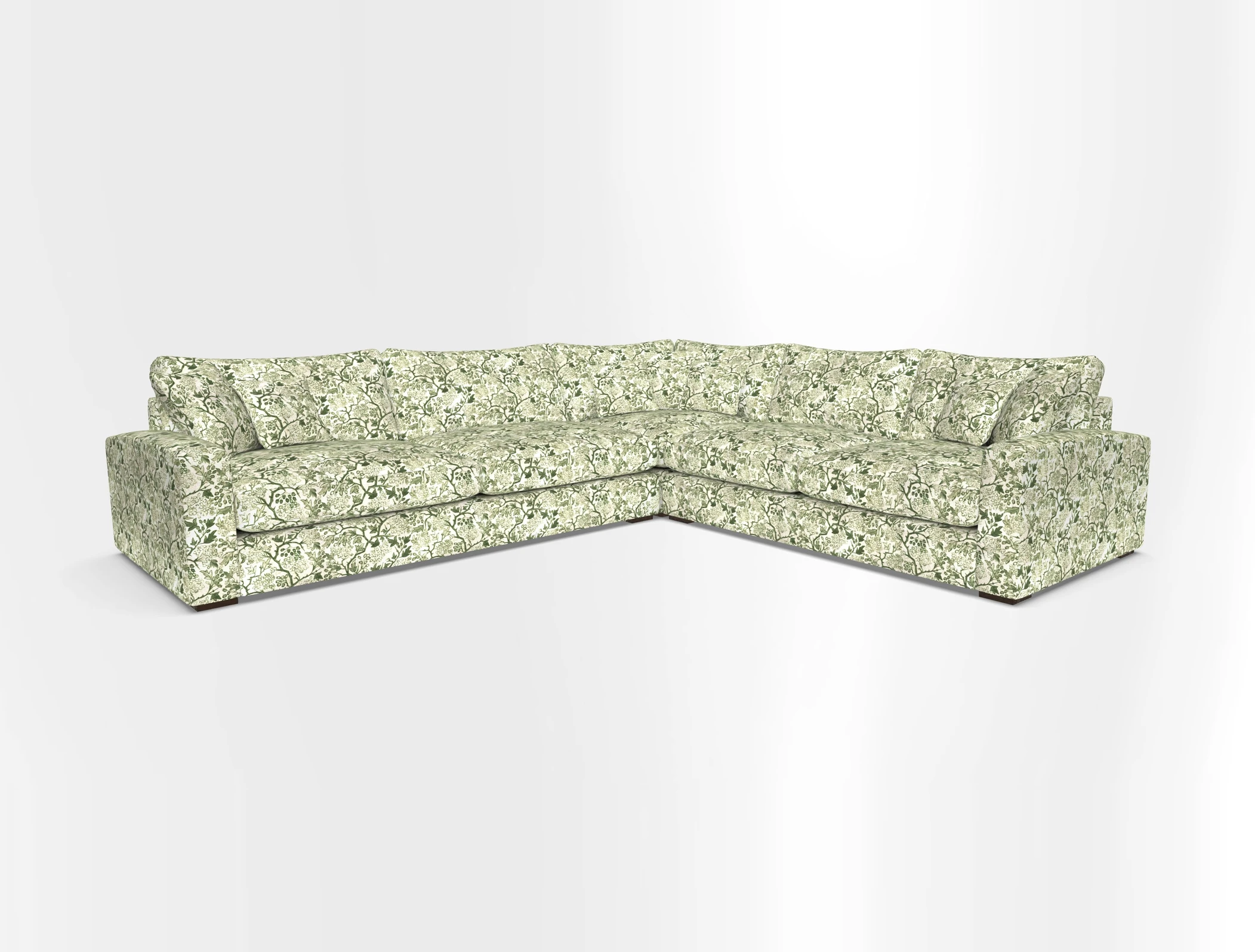 Stockbridge Corner Sofa LHF in V&A Threads of India Opulent Velvets Ikat Mirage Burnt Umber 