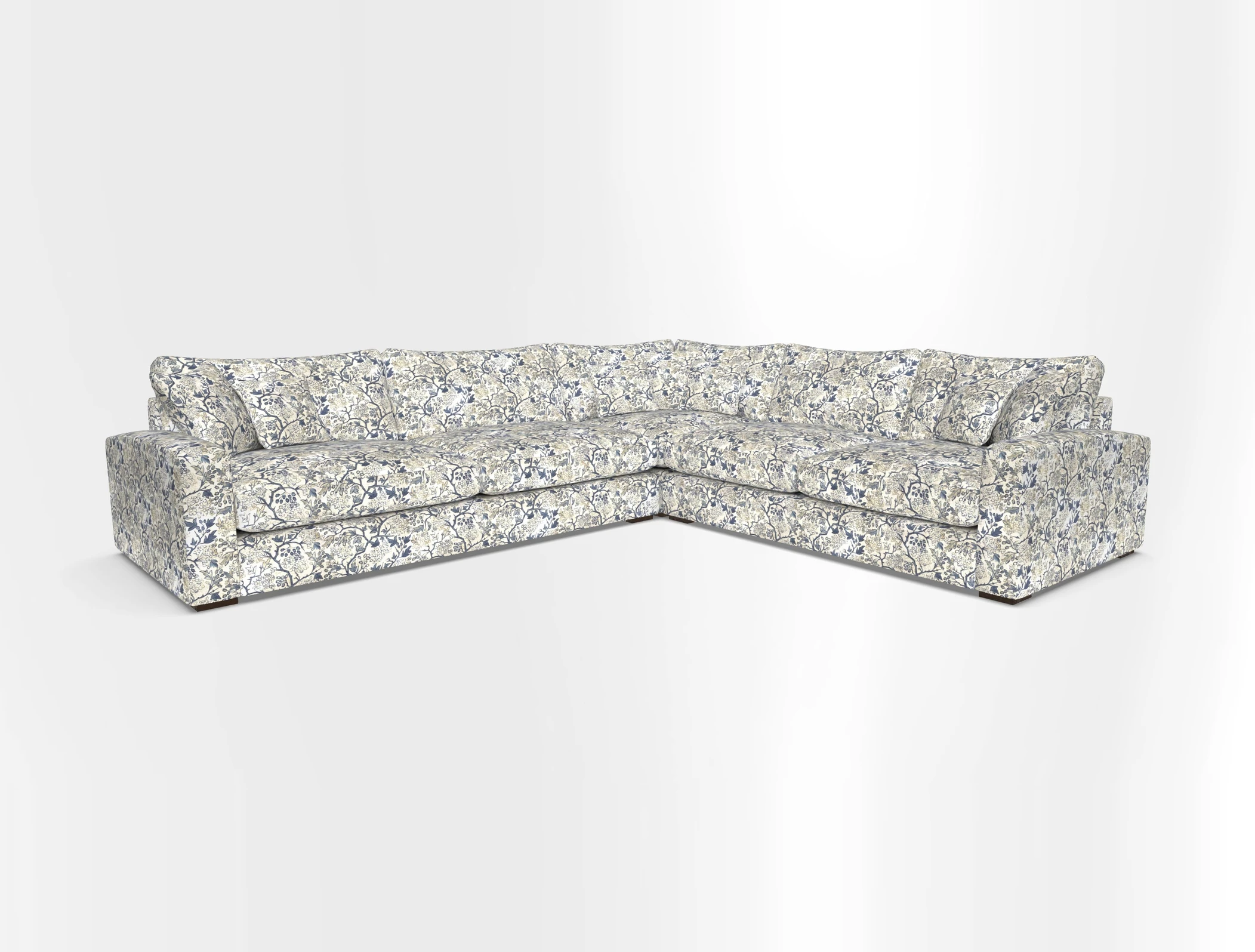 Stockbridge Corner Sofa LHF in V&A Threads of India Opulent Velvets Ikat Mirage Burnt Umber 