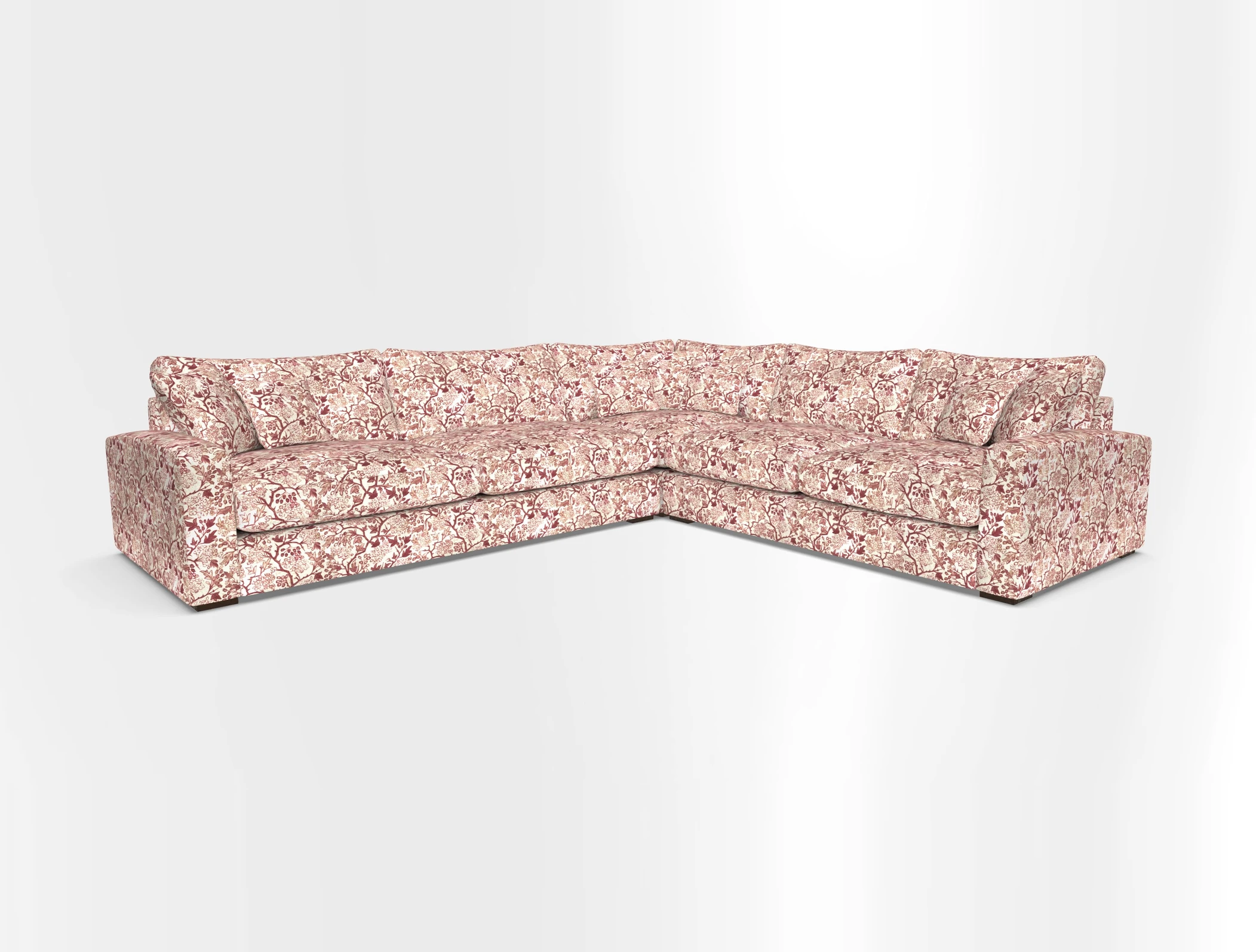 Stockbridge Corner Sofa LHF in V&A Threads of India Opulent Velvets Ikat Mirage Burnt Umber 