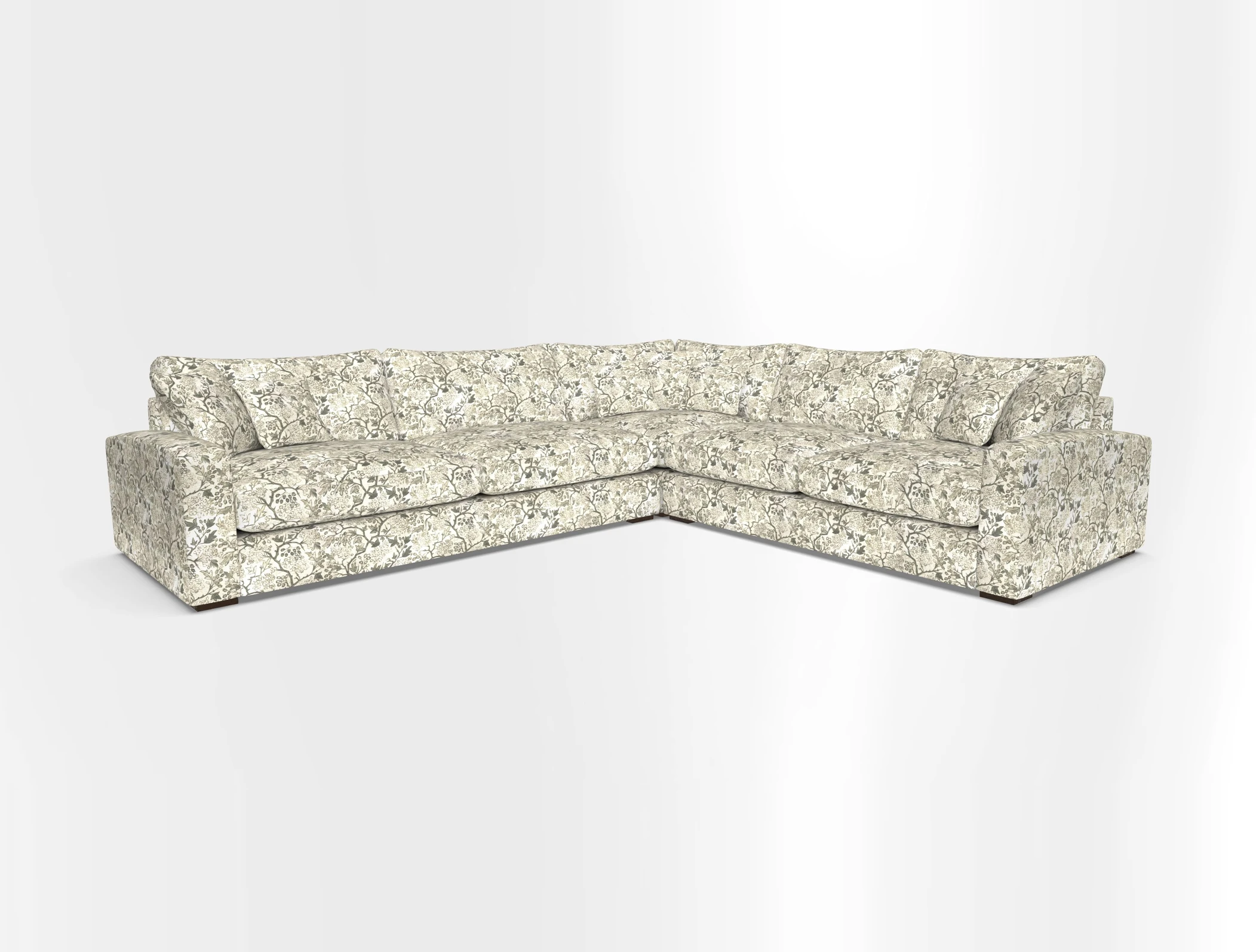 Stockbridge Corner Sofa LHF in V&A Threads of India Opulent Velvets Ikat Mirage Burnt Umber 