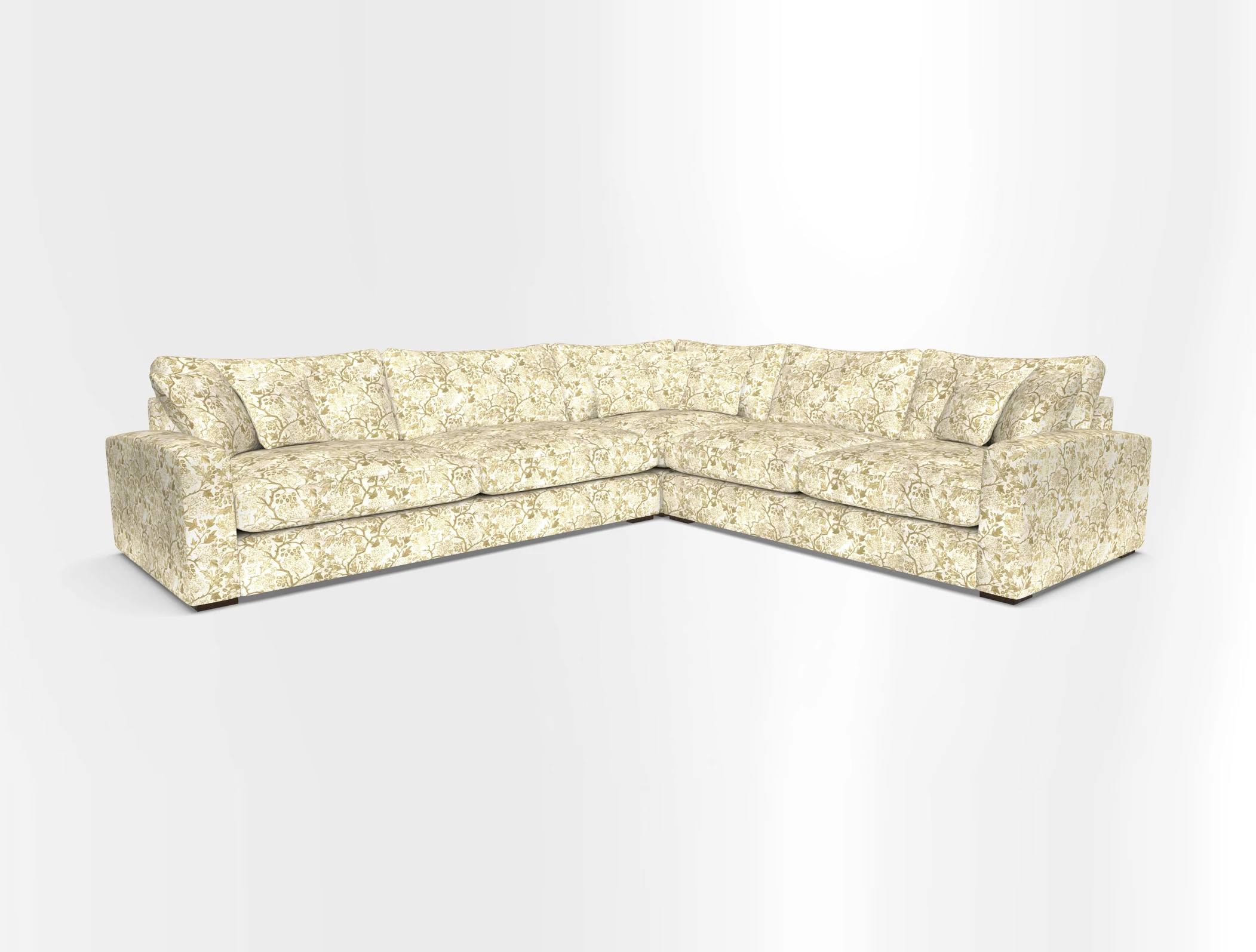 Stockbridge Corner Sofa LHF in V&A Threads of India Opulent Velvets Ikat Mirage Burnt Umber 