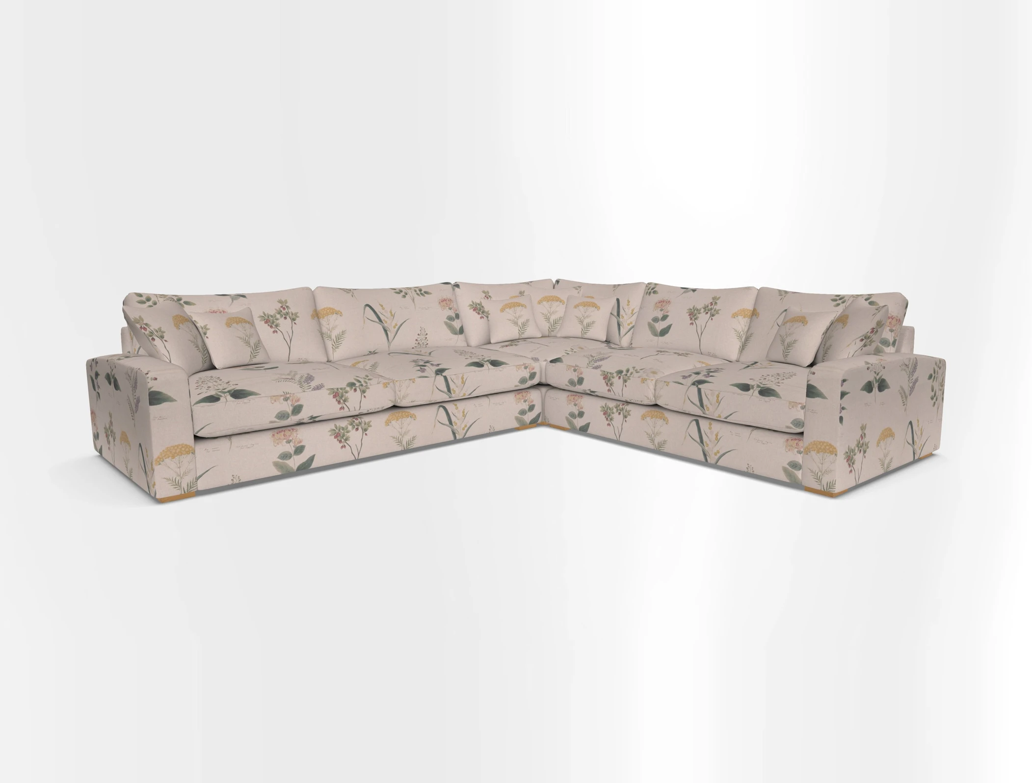 Stockbridge Corner Sofa LHF in V&A Threads of India Opulent Velvets Ikat Mirage Burnt Umber 
