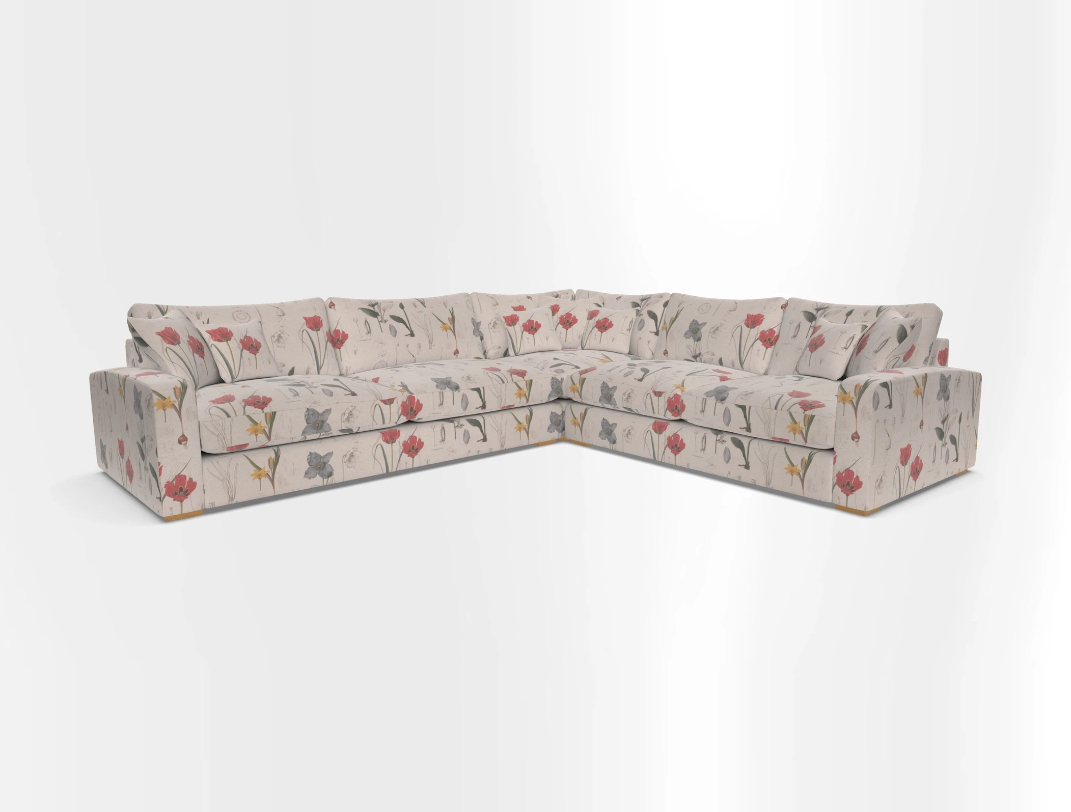 Stockbridge Corner Sofa LHF in V&A Threads of India Opulent Velvets Ikat Mirage Burnt Umber 