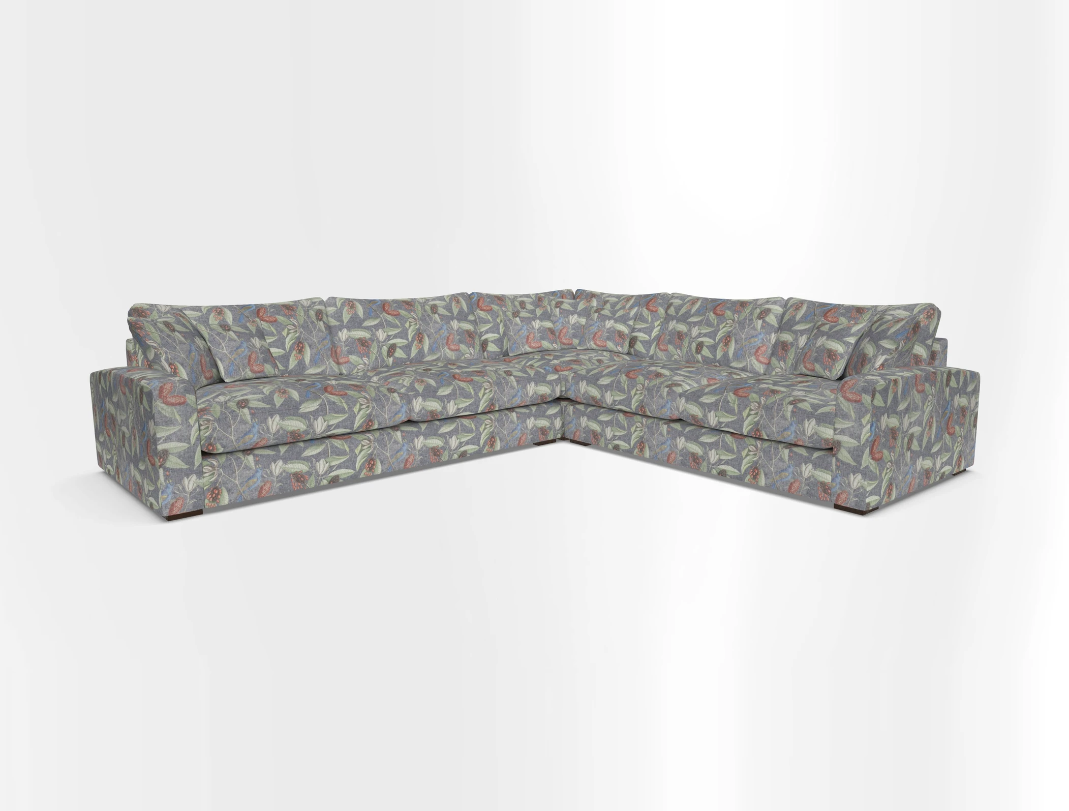 Stockbridge Corner Sofa LHF in V&A Threads of India Opulent Velvets Ikat Mirage Burnt Umber 