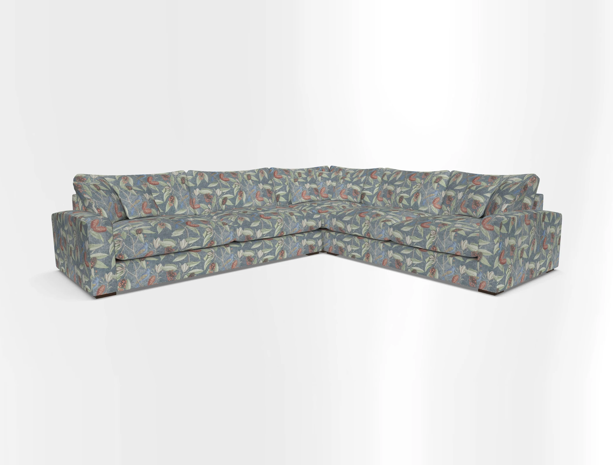 Stockbridge Corner Sofa LHF in V&A Threads of India Opulent Velvets Ikat Mirage Burnt Umber 