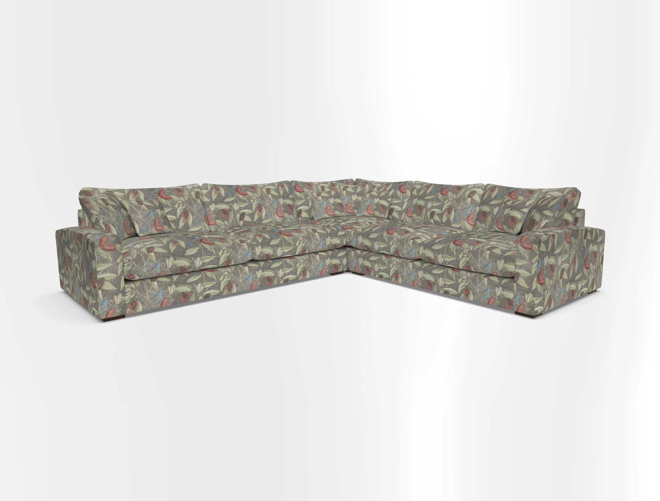 Stockbridge Corner Sofa LHF in V&A Threads of India Opulent Velvets Ikat Mirage Burnt Umber 