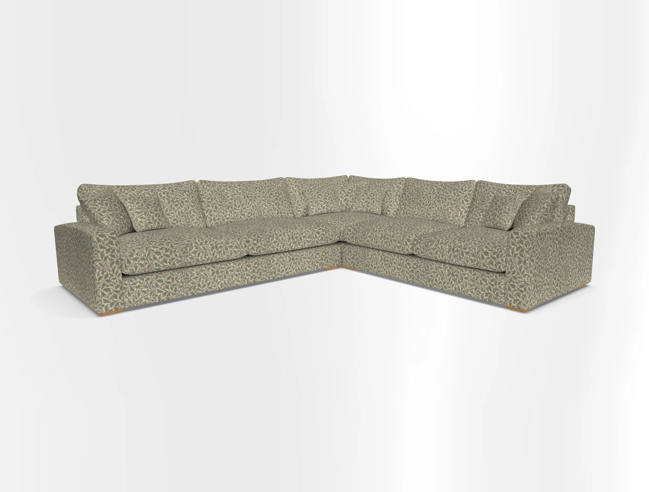 Stockbridge Corner Sofa LHF in V&A Threads of India Opulent Velvets Ikat Mirage Burnt Umber 