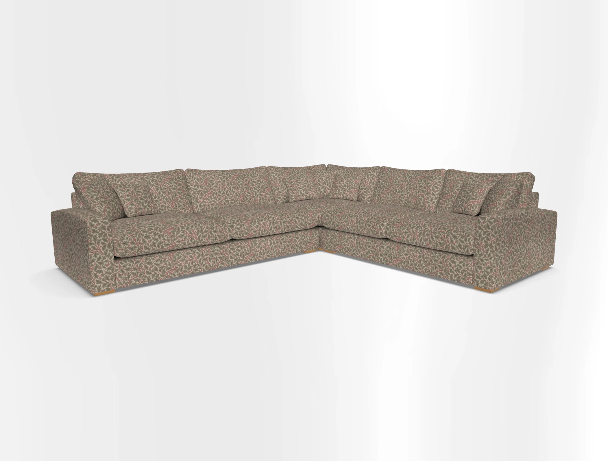 Stockbridge Corner Sofa LHF in V&A Threads of India Opulent Velvets Ikat Mirage Burnt Umber 
