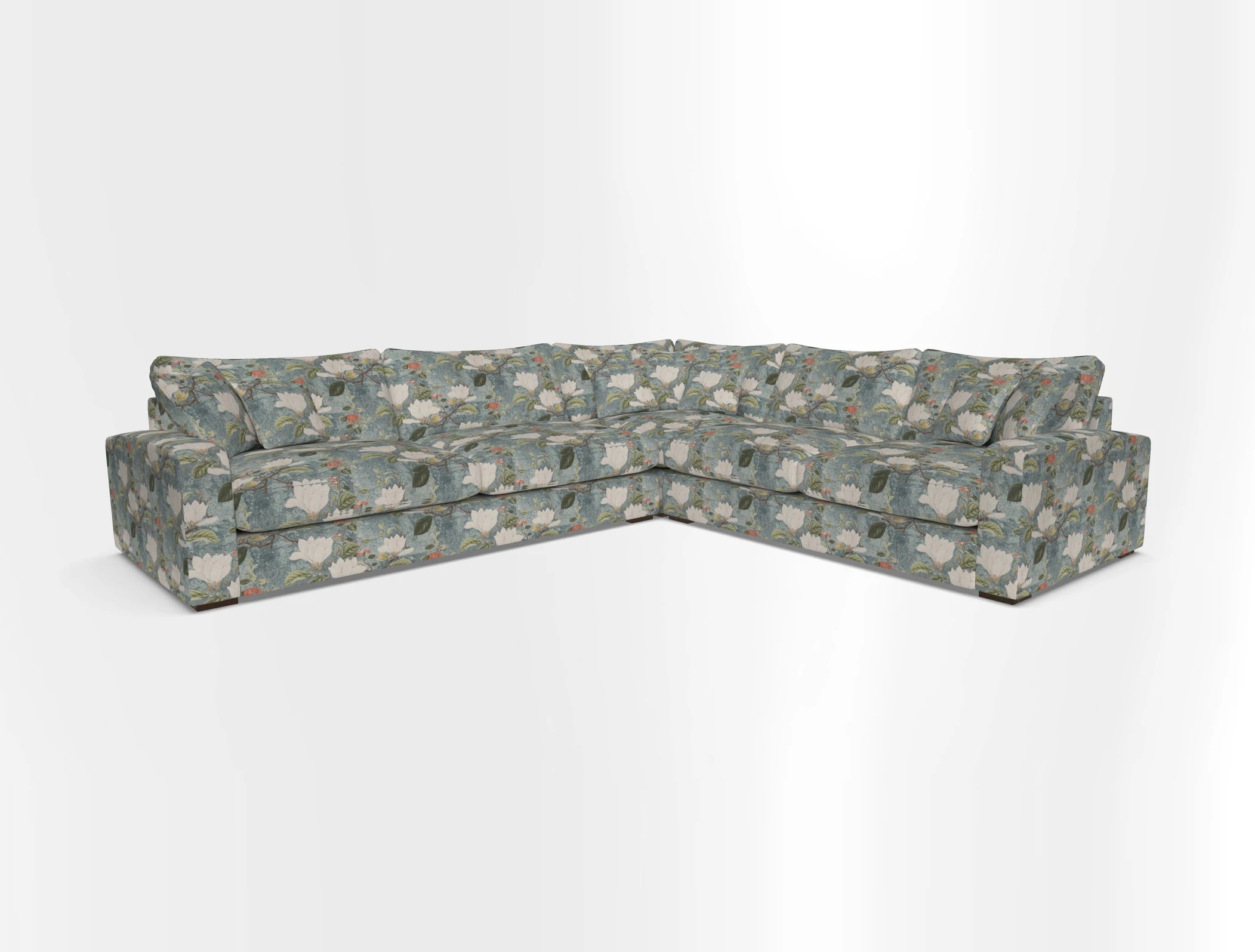 Stockbridge Corner Sofa LHF in V&A Threads of India Opulent Velvets Ikat Mirage Burnt Umber 