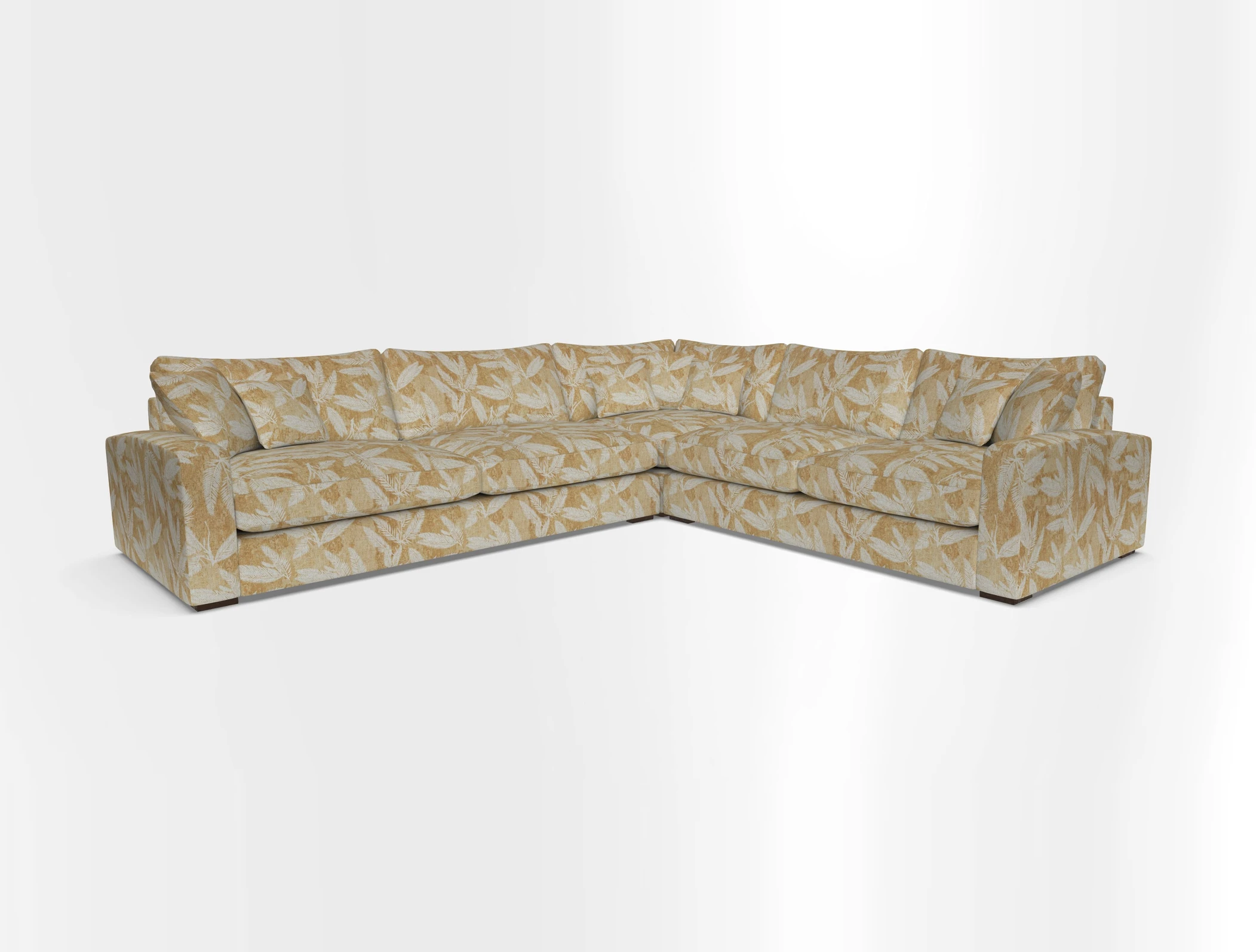 Stockbridge Corner Sofa LHF in V&A Threads of India Opulent Velvets Ikat Mirage Burnt Umber 