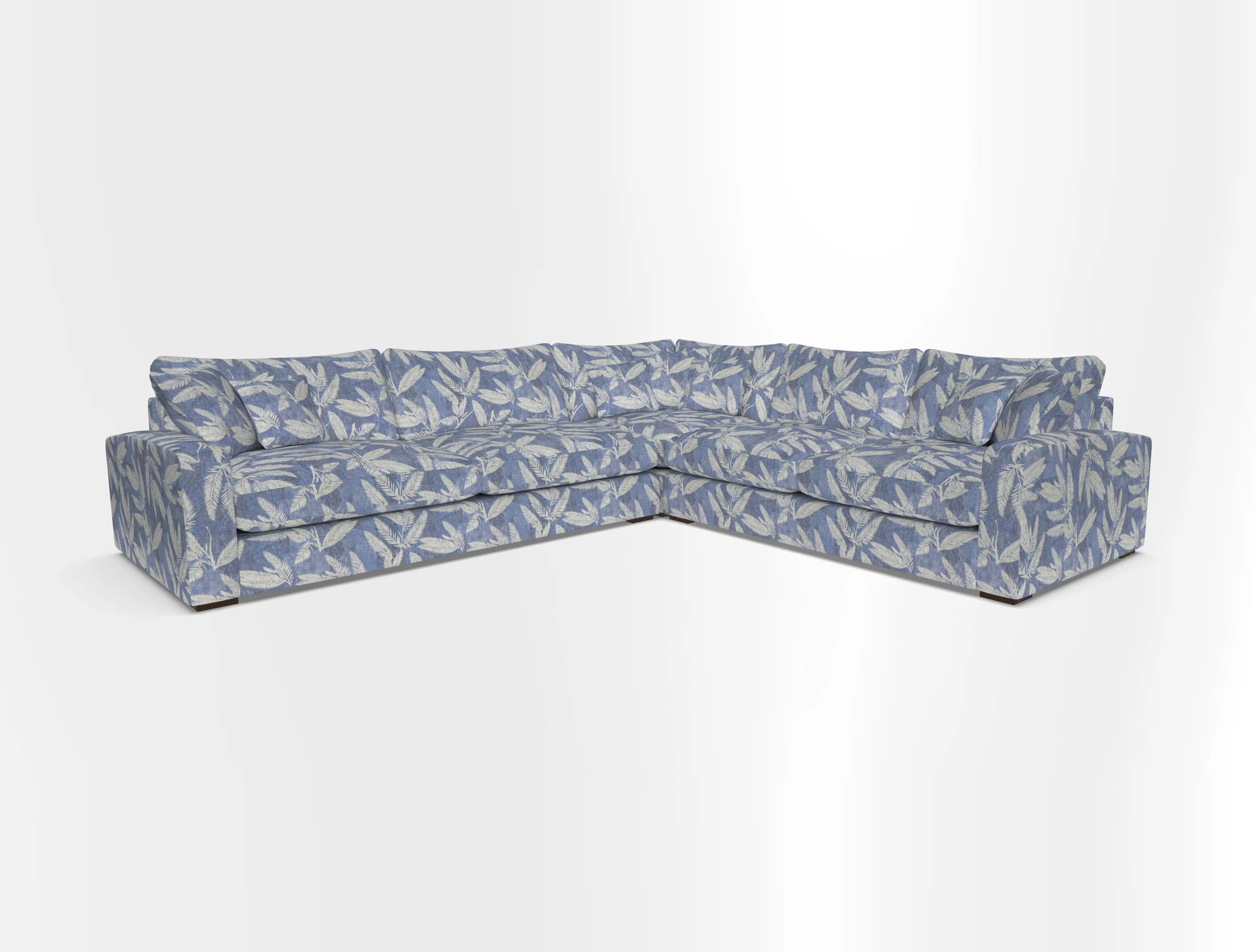 Stockbridge Corner Sofa LHF in V&A Threads of India Opulent Velvets Ikat Mirage Burnt Umber 