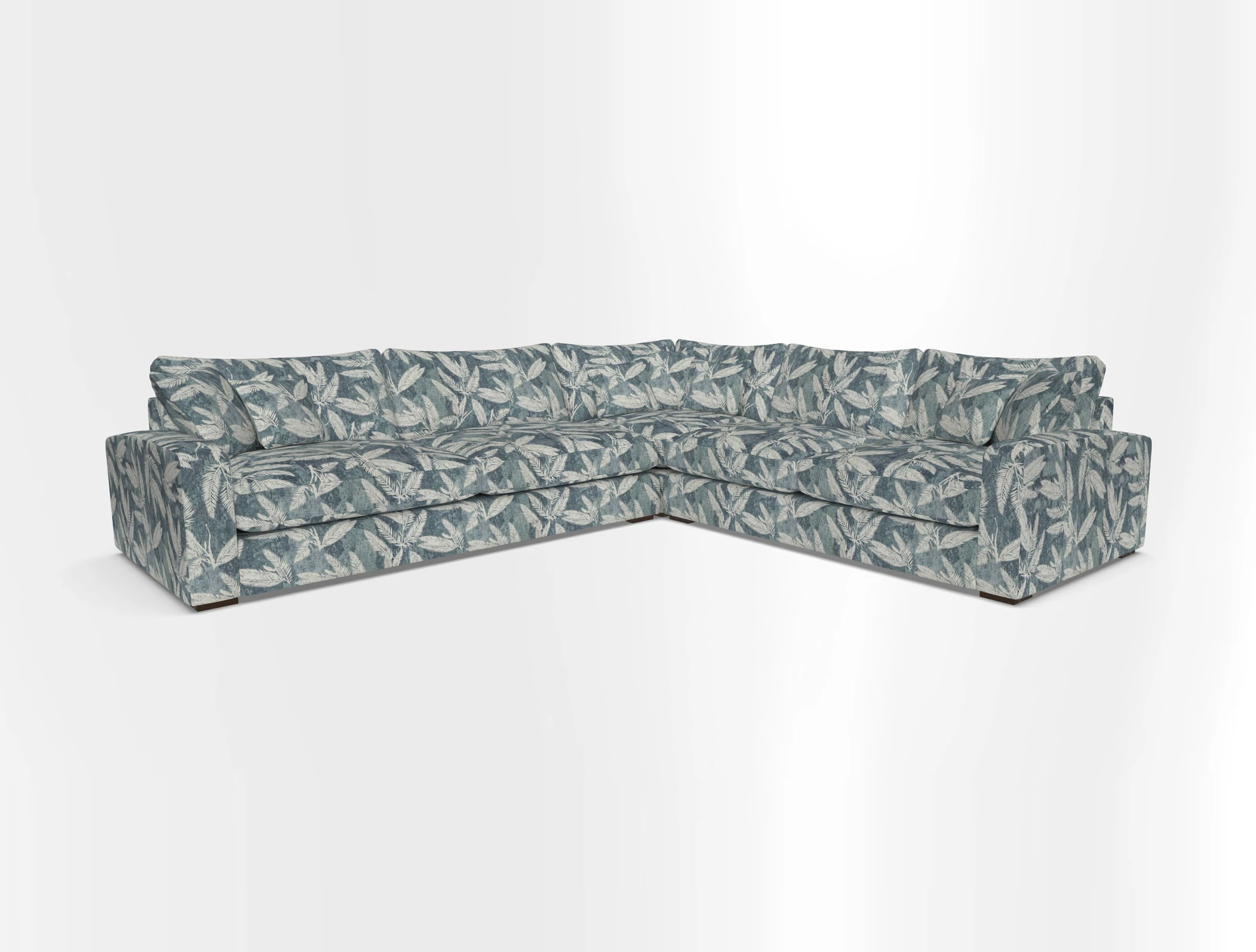 Stockbridge Corner Sofa LHF in V&A Threads of India Opulent Velvets Ikat Mirage Burnt Umber 