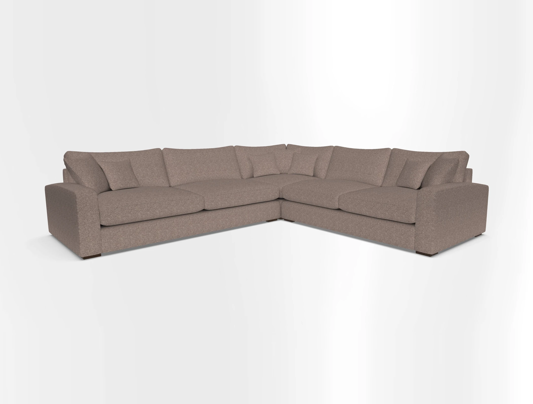 Stockbridge Corner Sofa LHF in V&A Threads of India Opulent Velvets Ikat Mirage Burnt Umber 