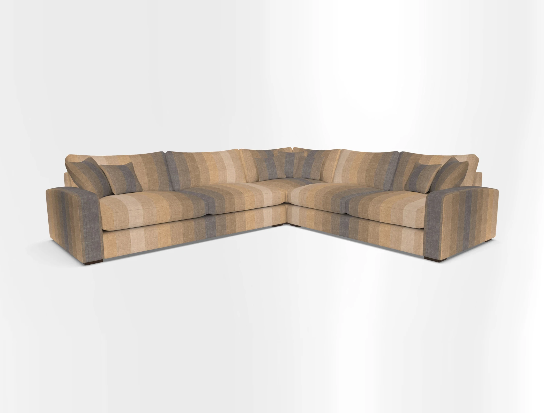 Stockbridge Corner Sofa LHF in V&A Threads of India Opulent Velvets Ikat Mirage Burnt Umber 
