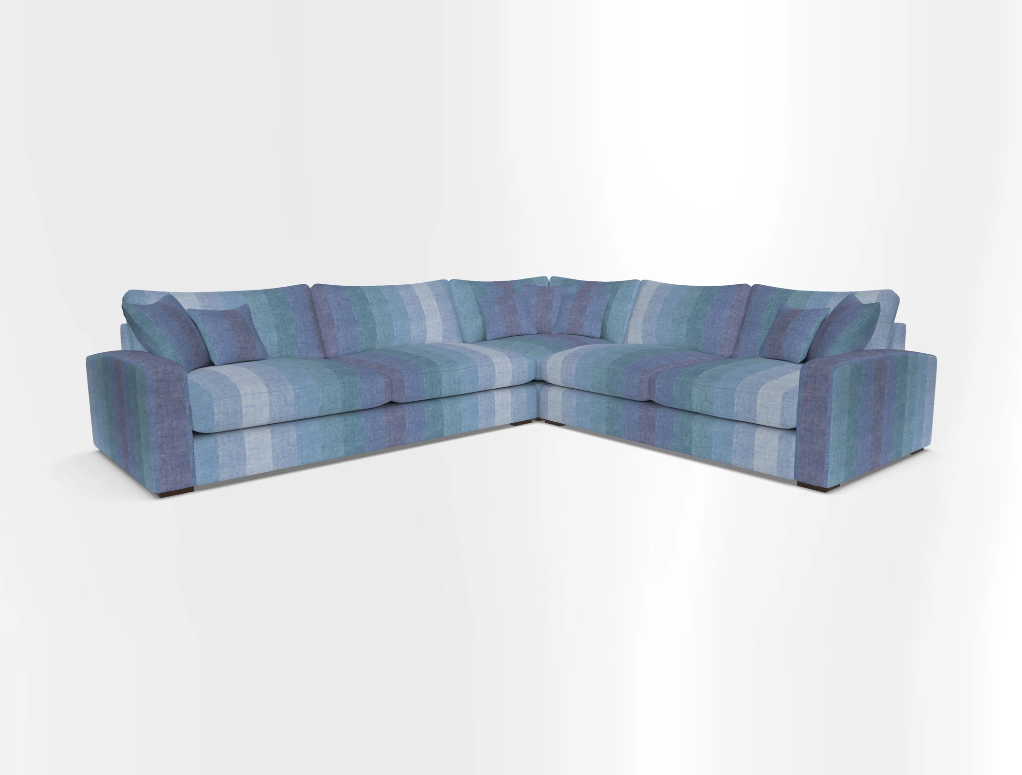 Stockbridge Corner Sofa LHF in V&A Threads of India Opulent Velvets Ikat Mirage Burnt Umber 