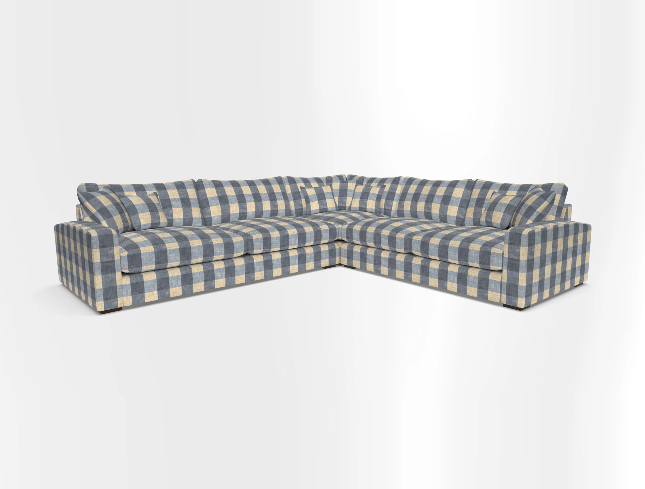 Stockbridge Corner Sofa LHF in V&A Threads of India Opulent Velvets Ikat Mirage Burnt Umber 