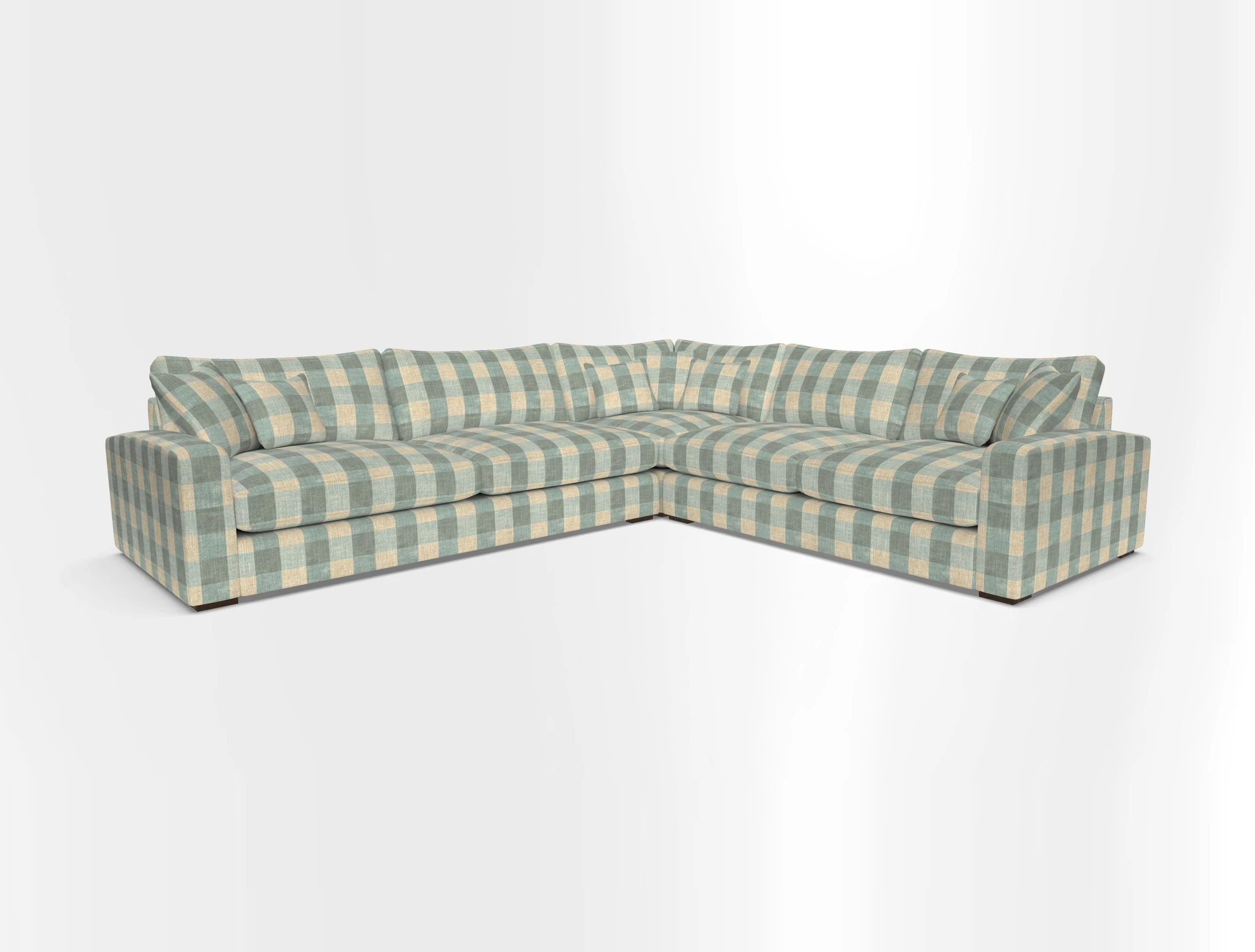 Stockbridge Corner Sofa LHF in V&A Threads of India Opulent Velvets Ikat Mirage Burnt Umber 
