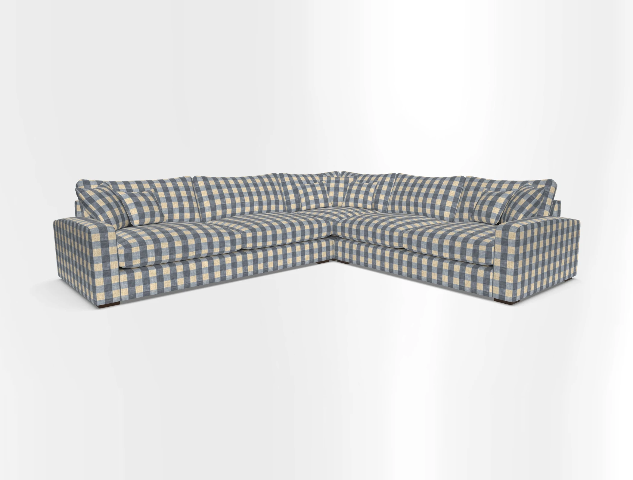 Stockbridge Corner Sofa LHF in V&A Threads of India Opulent Velvets Ikat Mirage Burnt Umber 