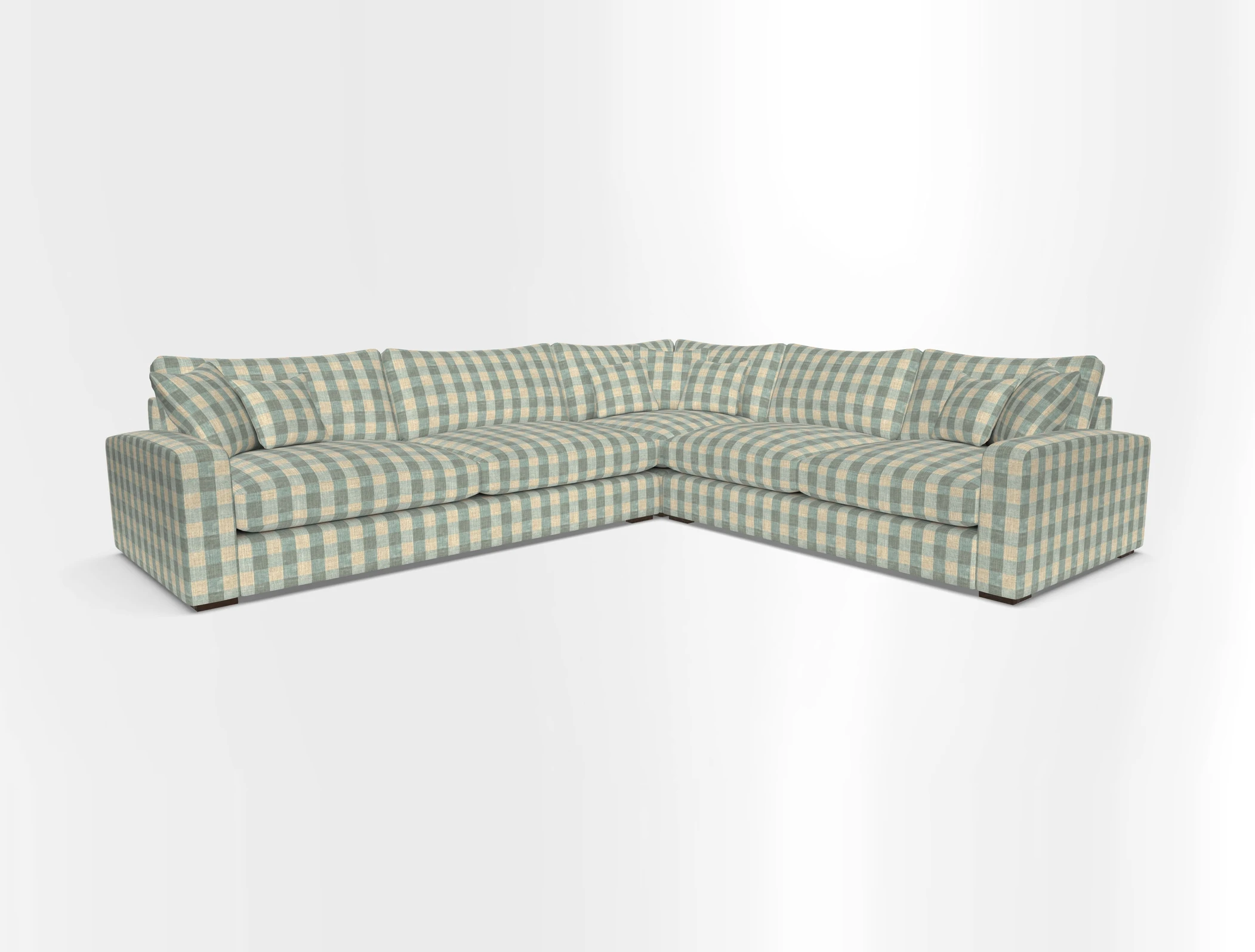 Stockbridge Corner Sofa LHF in V&A Threads of India Opulent Velvets Ikat Mirage Burnt Umber 