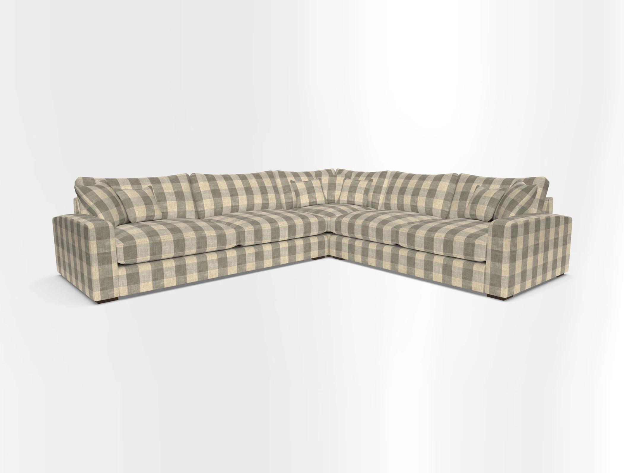 Stockbridge Corner Sofa LHF in V&A Threads of India Opulent Velvets Ikat Mirage Burnt Umber 