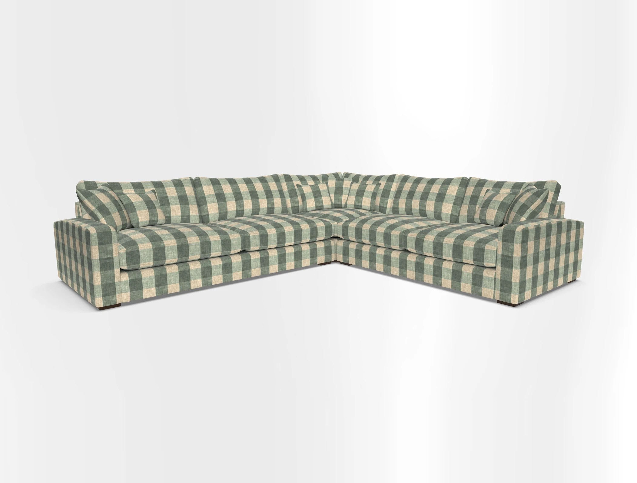 Stockbridge Corner Sofa LHF in V&A Threads of India Opulent Velvets Ikat Mirage Burnt Umber 