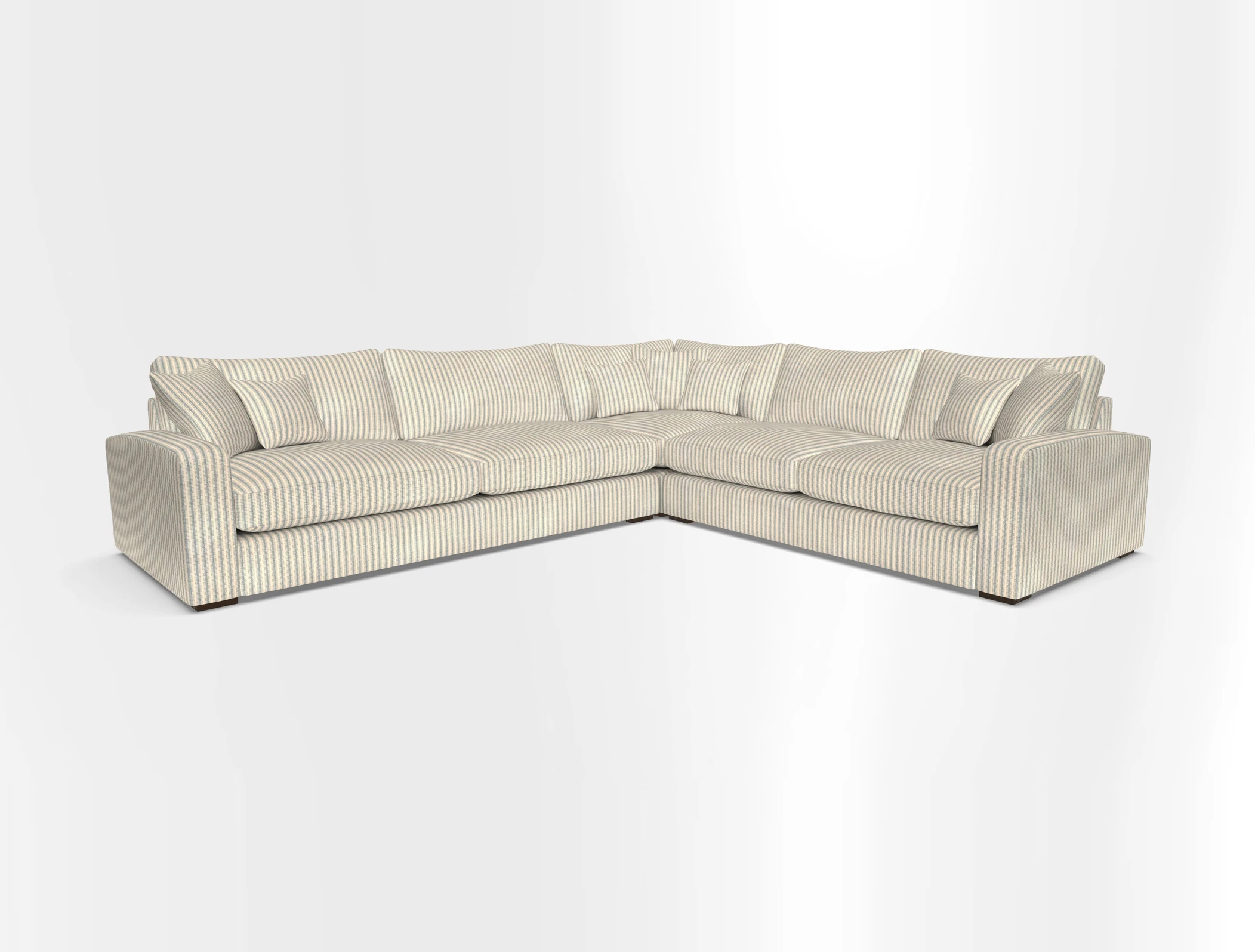 Stockbridge Corner Sofa LHF in V&A Threads of India Opulent Velvets Ikat Mirage Burnt Umber 