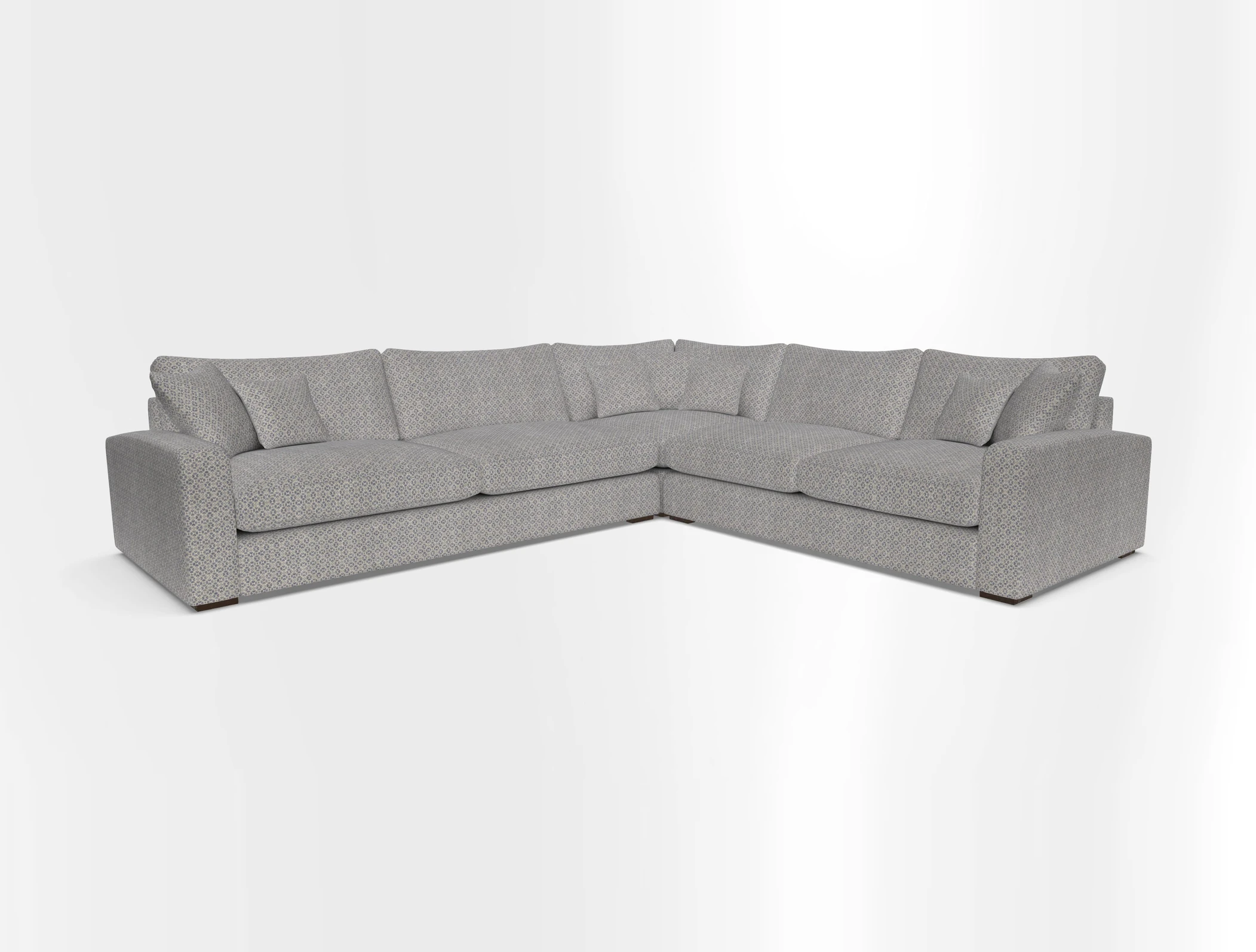Stockbridge Corner Sofa LHF in V&A Threads of India Opulent Velvets Ikat Mirage Burnt Umber 