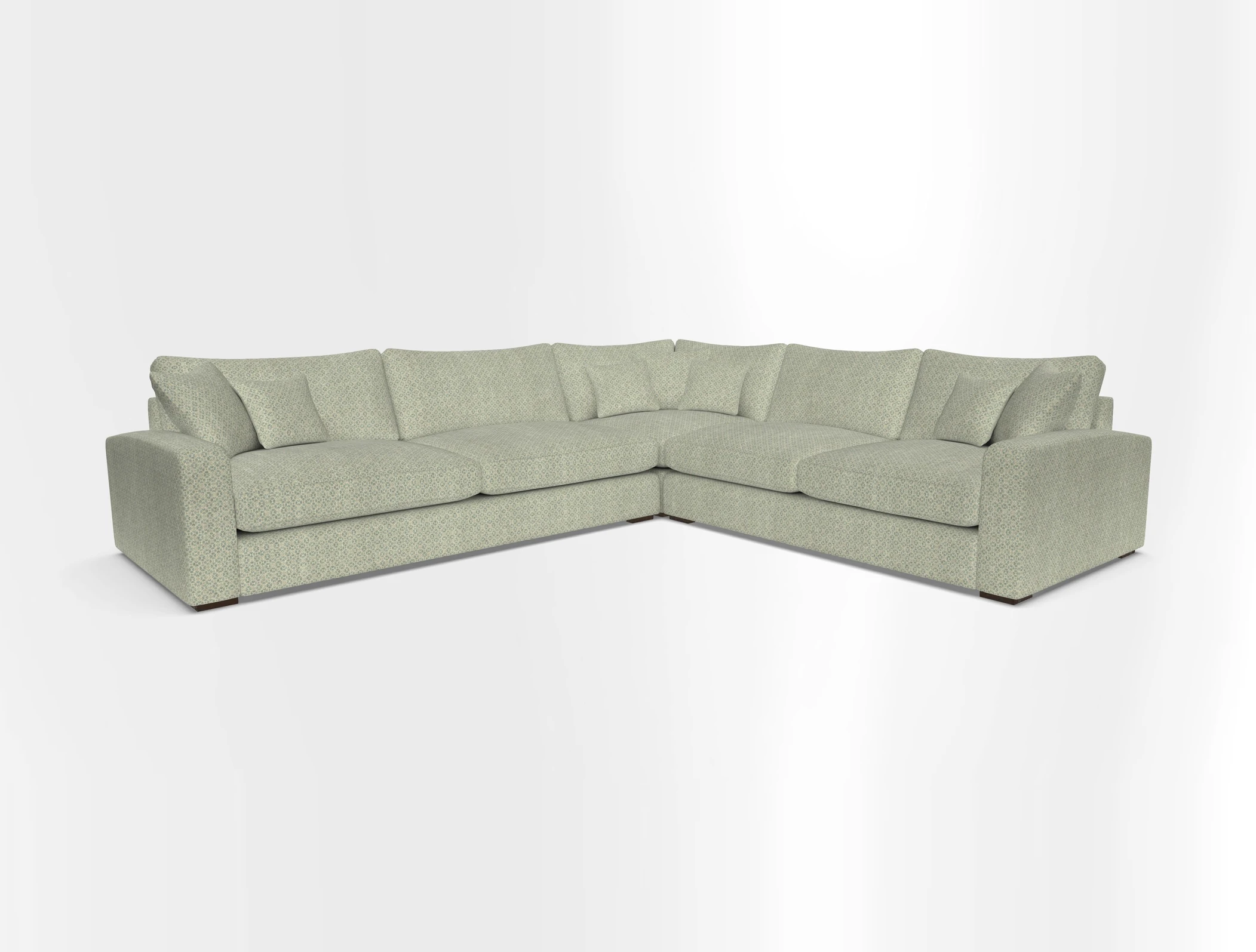 Stockbridge Corner Sofa LHF in V&A Threads of India Opulent Velvets Ikat Mirage Burnt Umber 