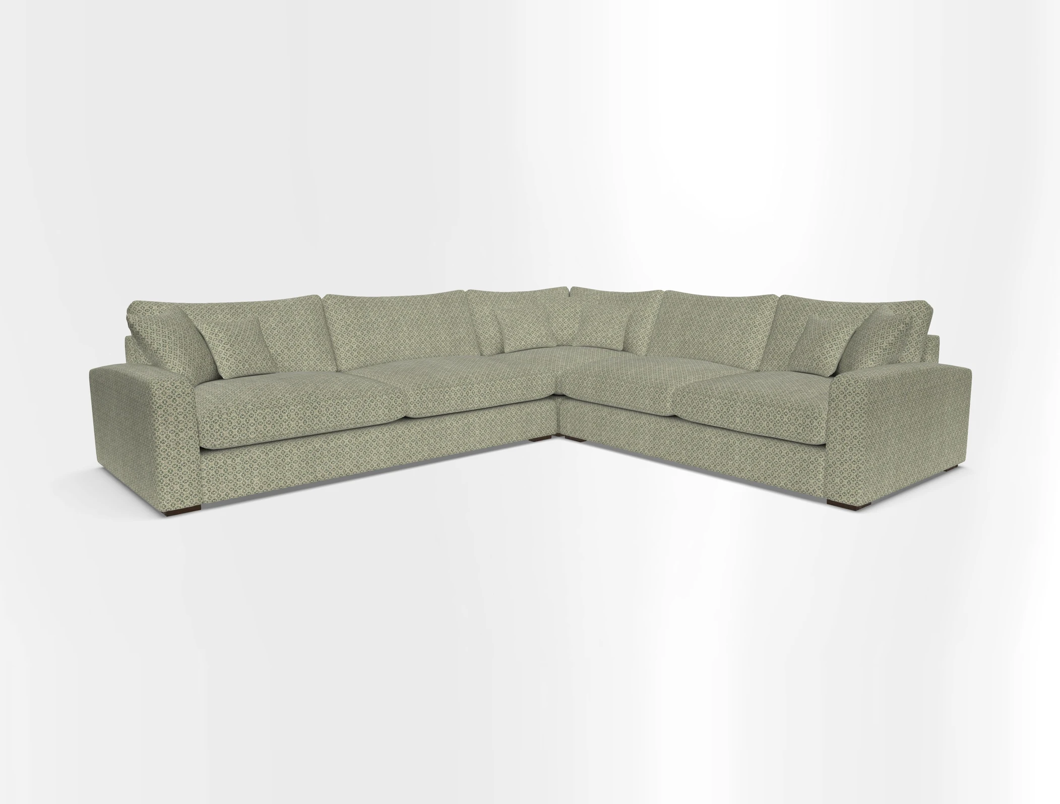 Stockbridge Corner Sofa LHF in V&A Threads of India Opulent Velvets Ikat Mirage Burnt Umber 