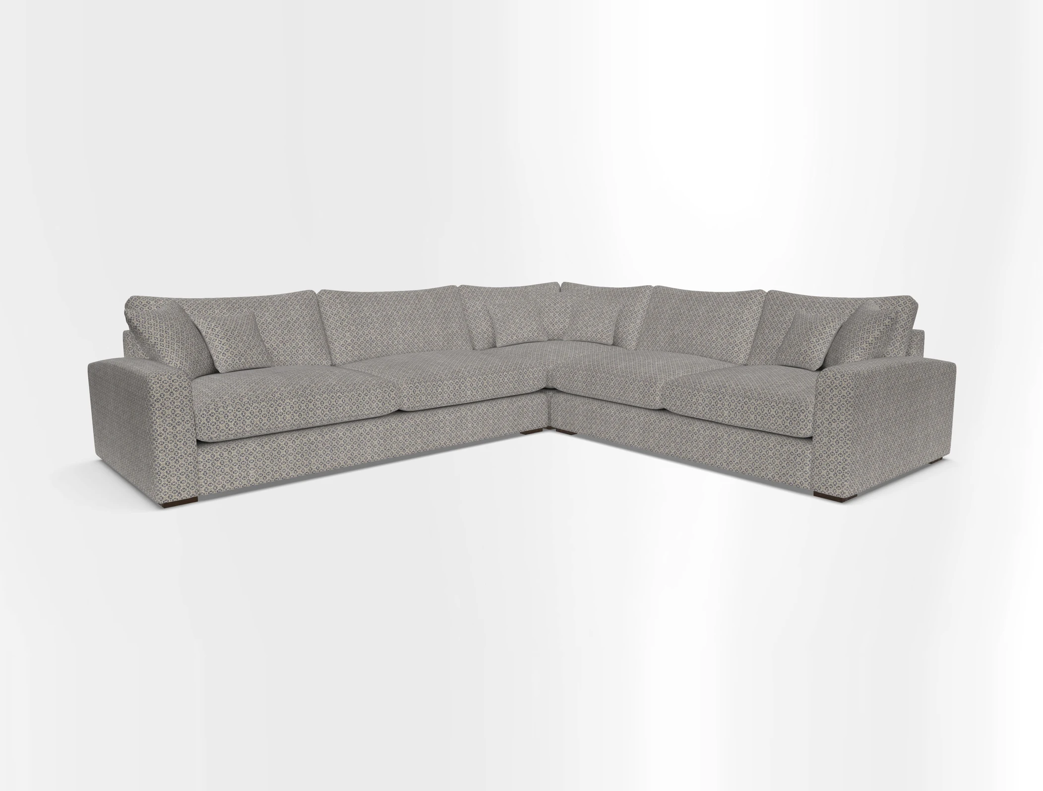 Stockbridge Corner Sofa LHF in V&A Threads of India Opulent Velvets Ikat Mirage Burnt Umber 