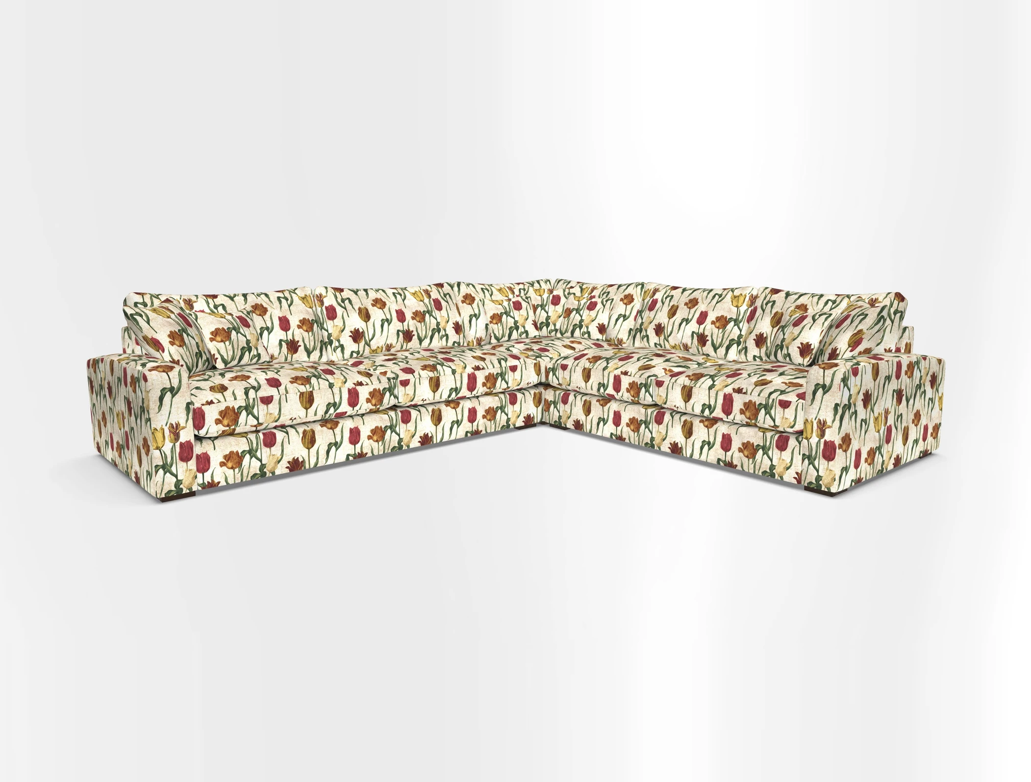Stockbridge Corner Sofa LHF in V&A Threads of India Opulent Velvets Ikat Mirage Burnt Umber 