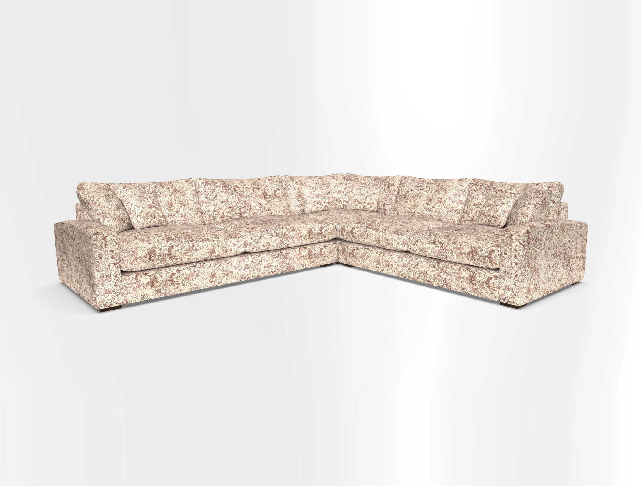 Stockbridge Corner Sofa LHF in V&A Threads of India Opulent Velvets Ikat Mirage Burnt Umber 